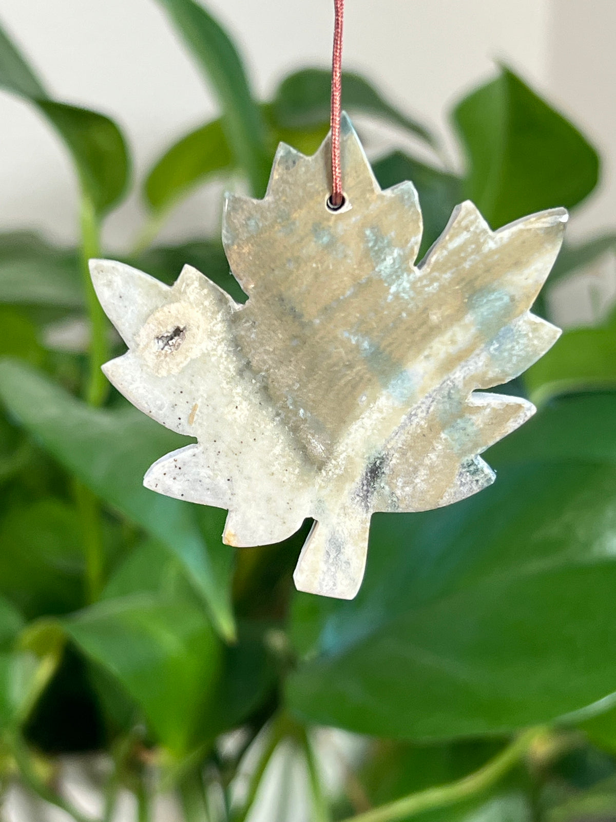 Blue Green Jasper Leaf Ornaments