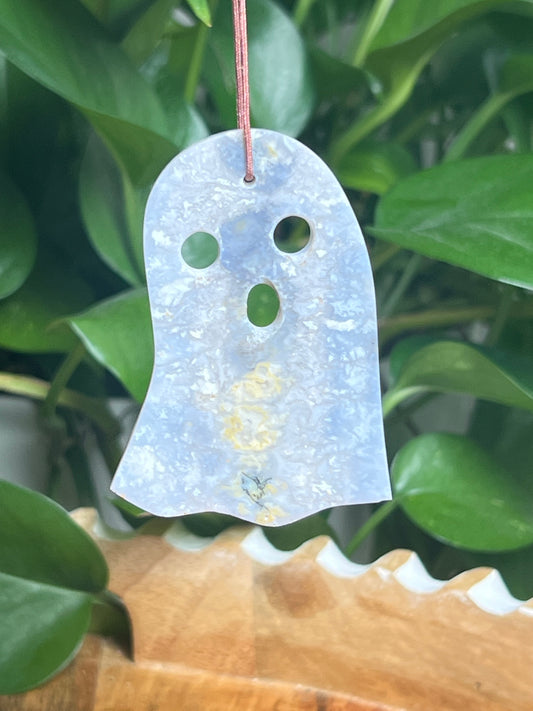 Blue Plume Agate Ornament Ghost: BF