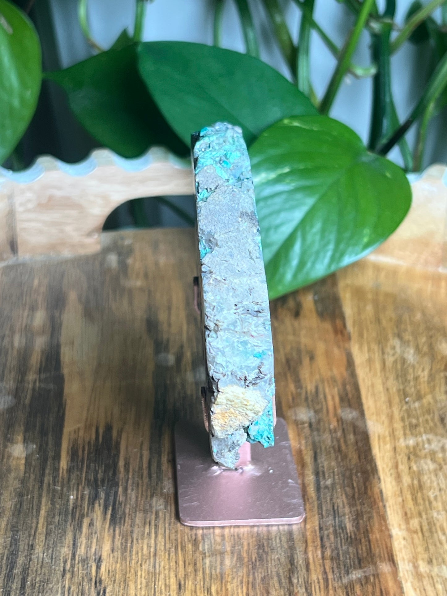 Copper In Malachite Chrysocolla and Chalcedony Slab: I