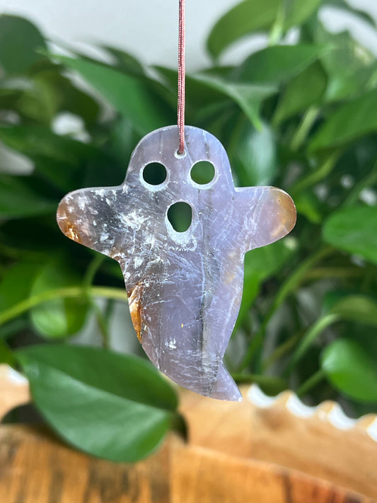 Purple Chalcedony Ornament Ghost: L