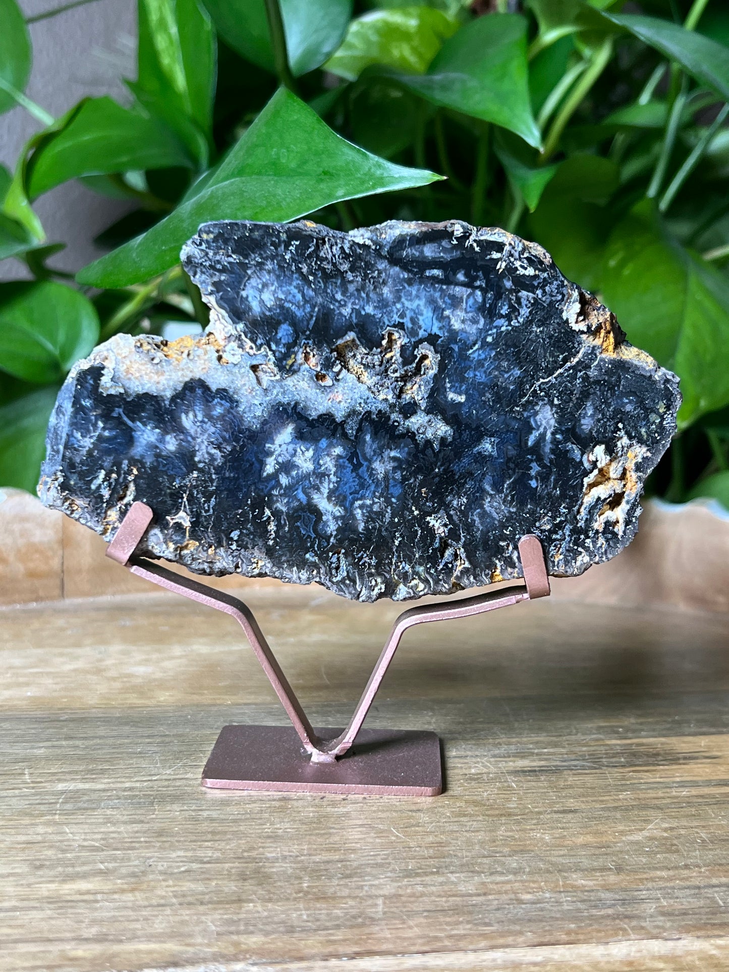 Blue Plume Agate Slab