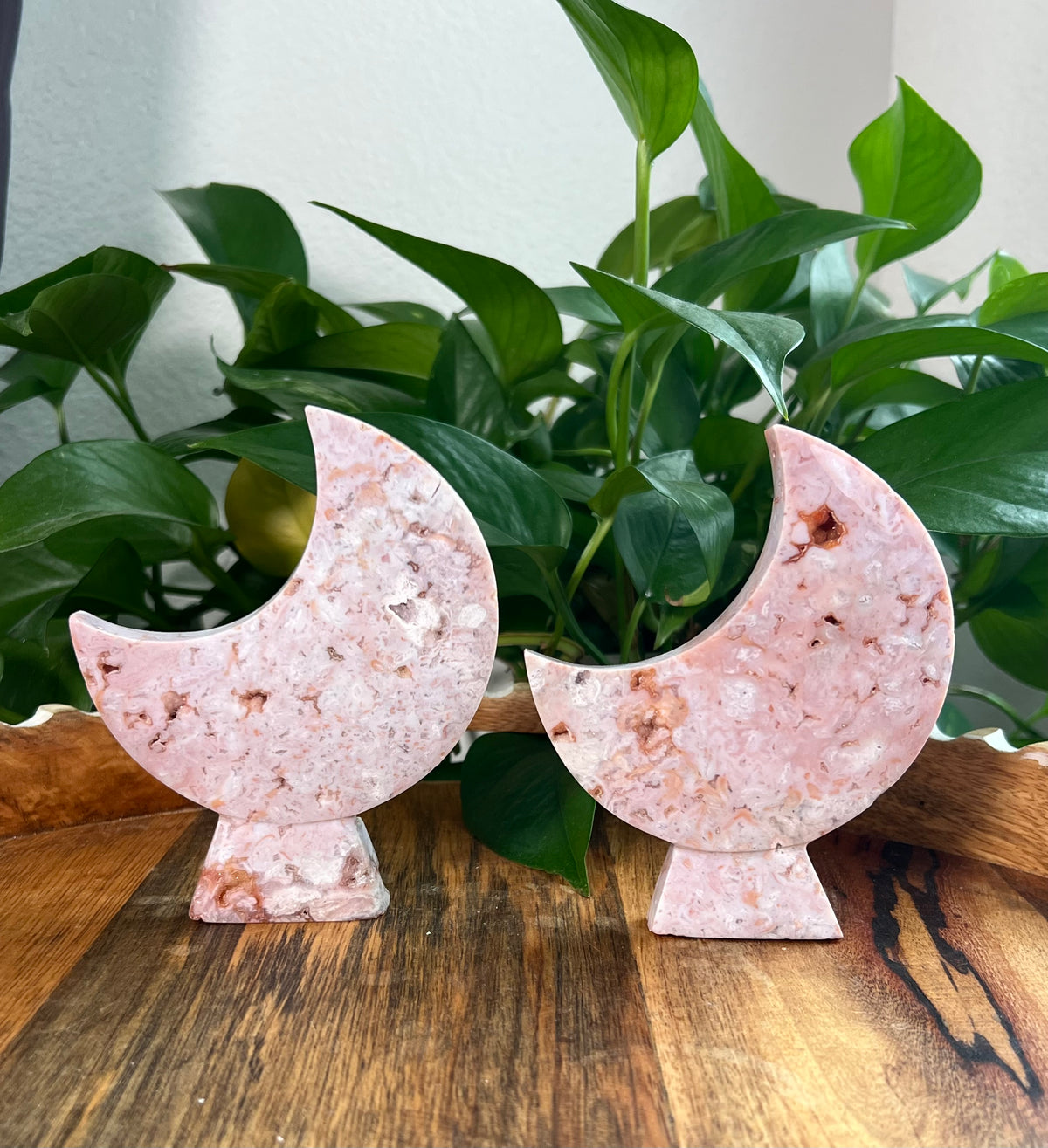 Pink Carnelian Self Standing Moons