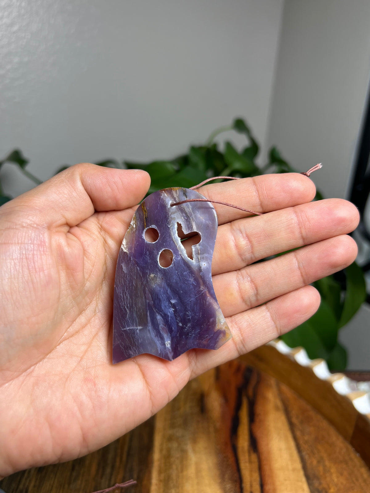 Purple Chalcedony Ghost Ornaments