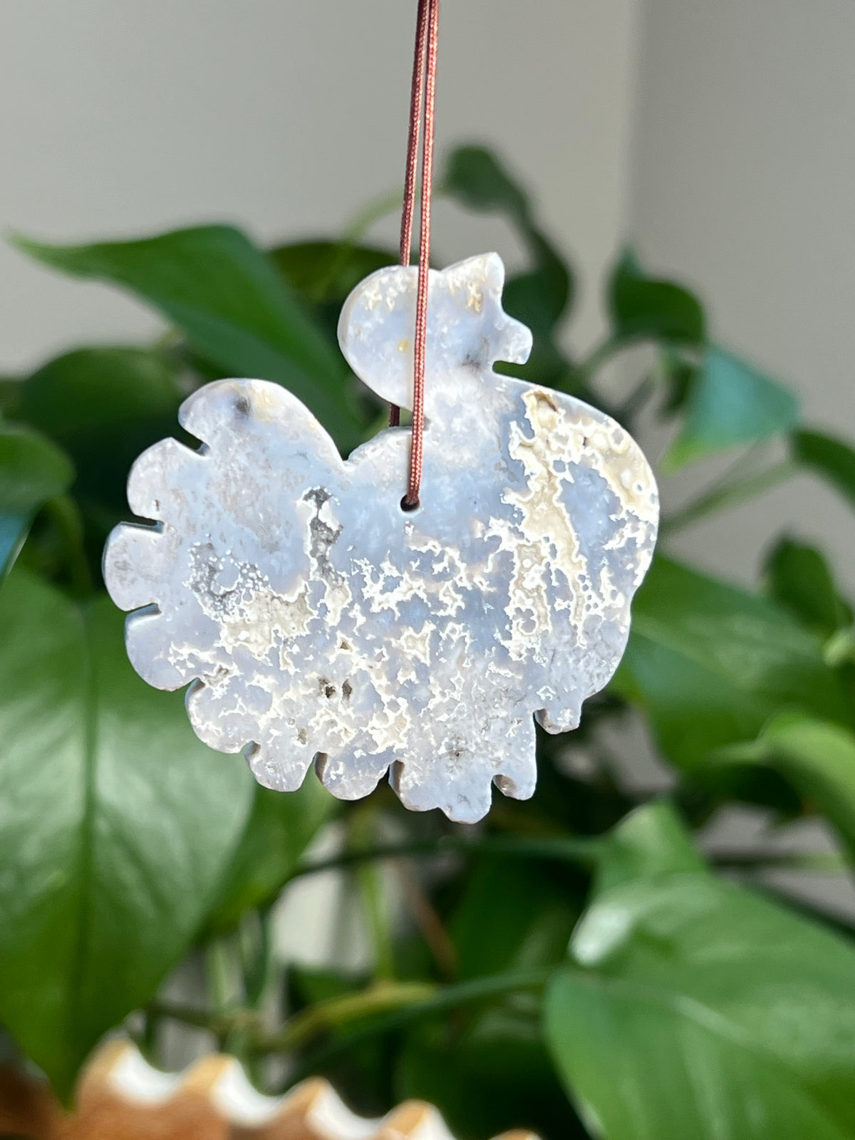 Blue Plume Agate Turkey Ornaments