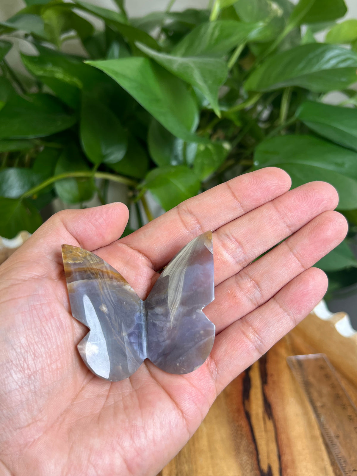 Purple Chalcedony 3D Butterfly: HZ