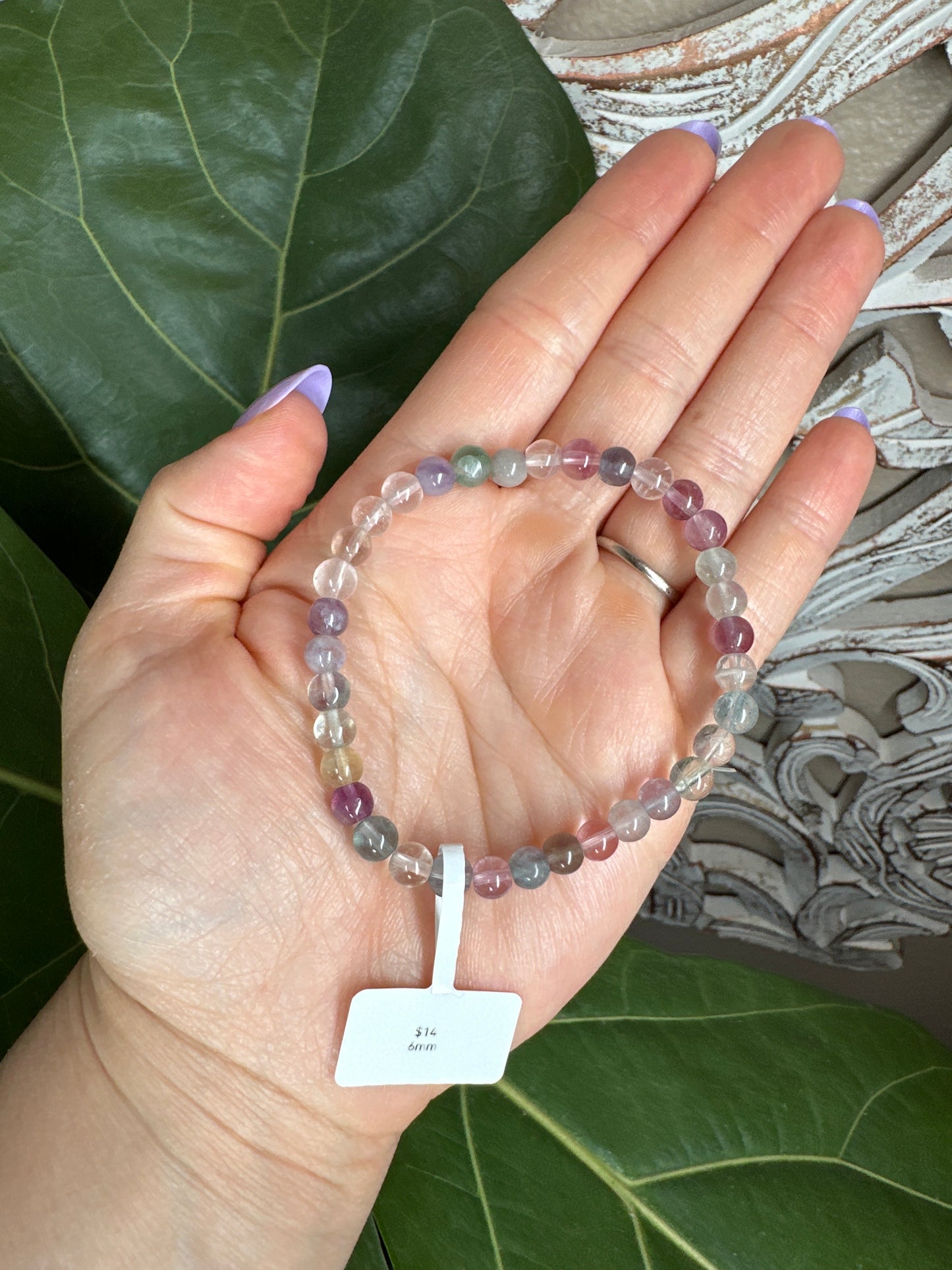 Fluorite Beaded Bracelet (6mm)