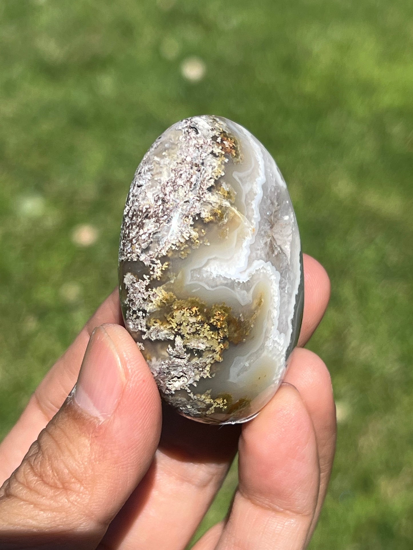 Scenic Moss Agate Palmstone K