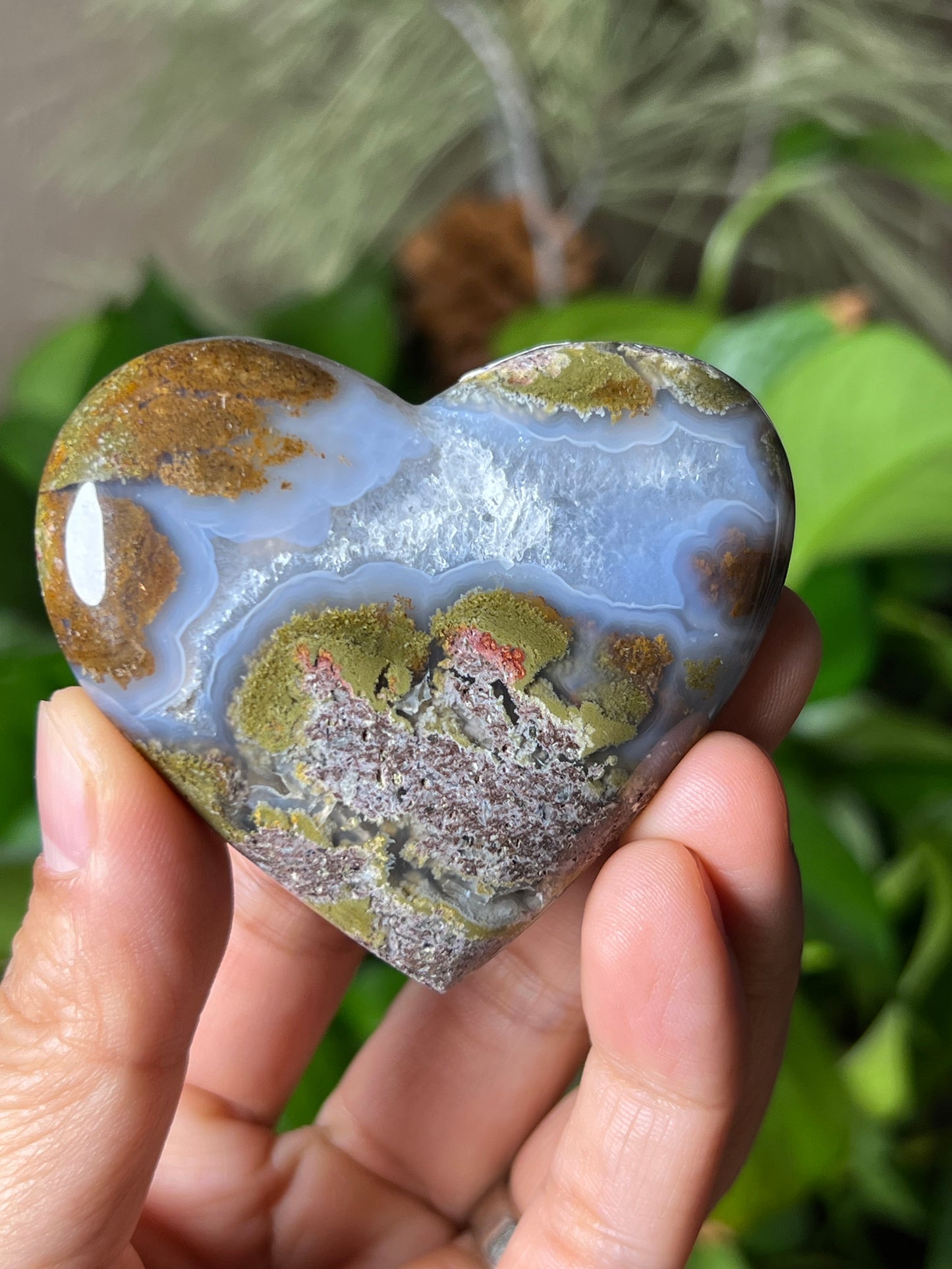 Scenic Moss Agate Heart