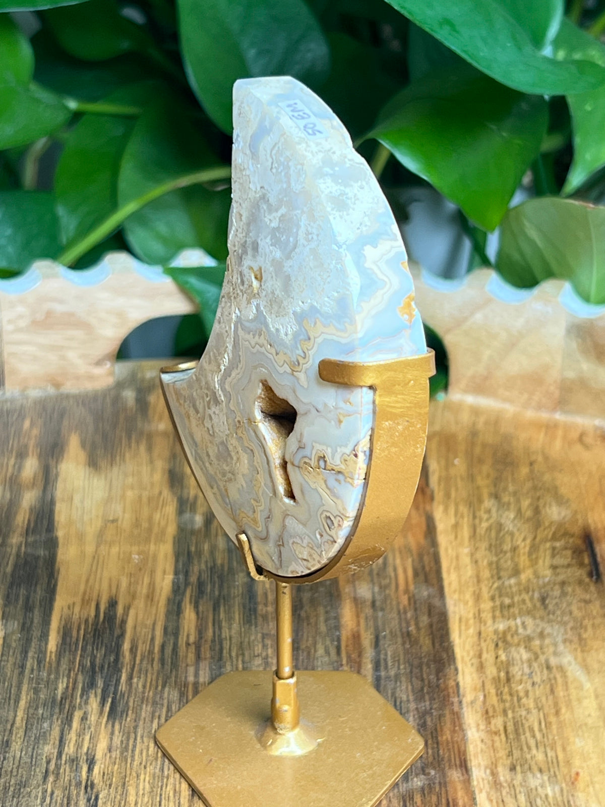 Yellow Crazy Lace Agate Moon: EM
