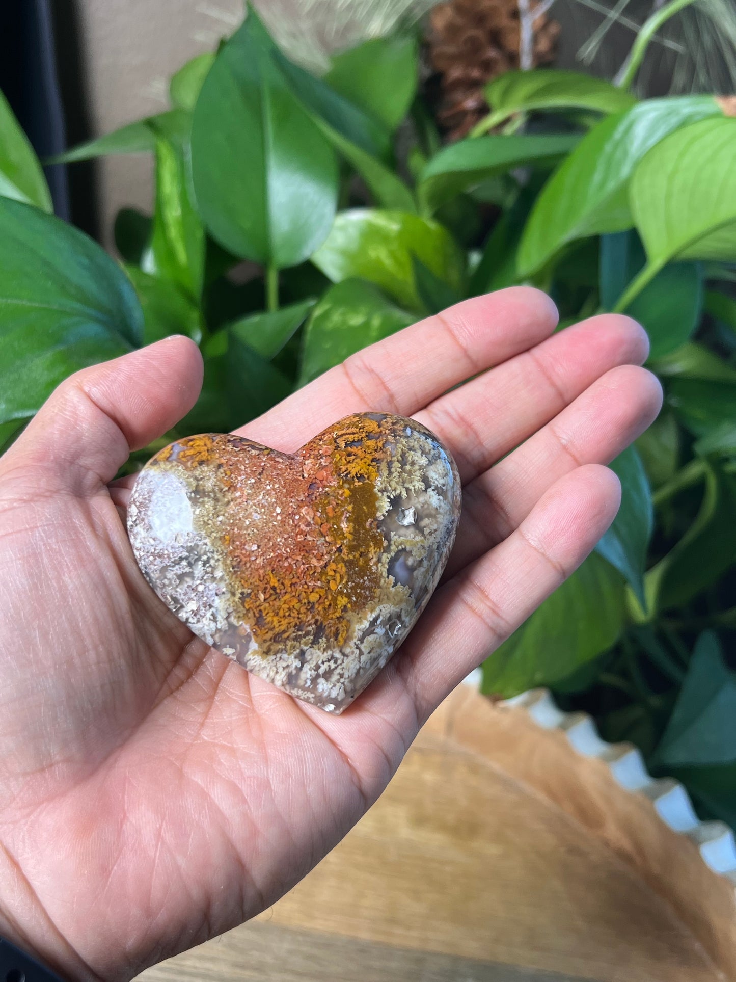 Scenic Moss Agate Heart