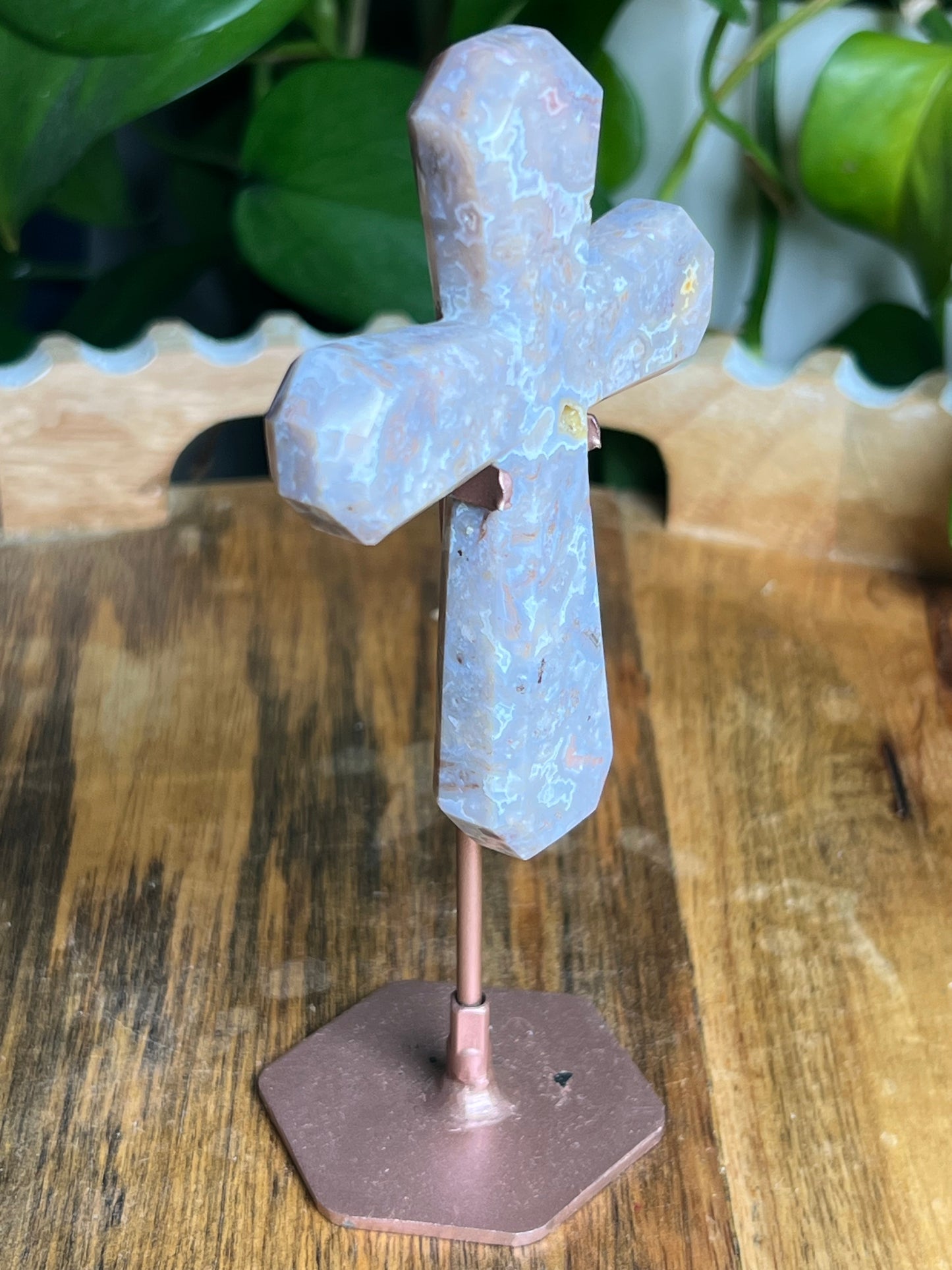 Sumatra Plume Agate Cross