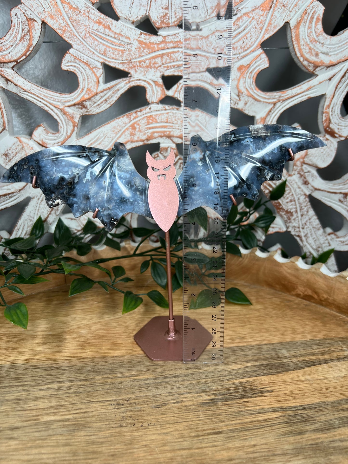 Blue Plume Agate Bat Wings