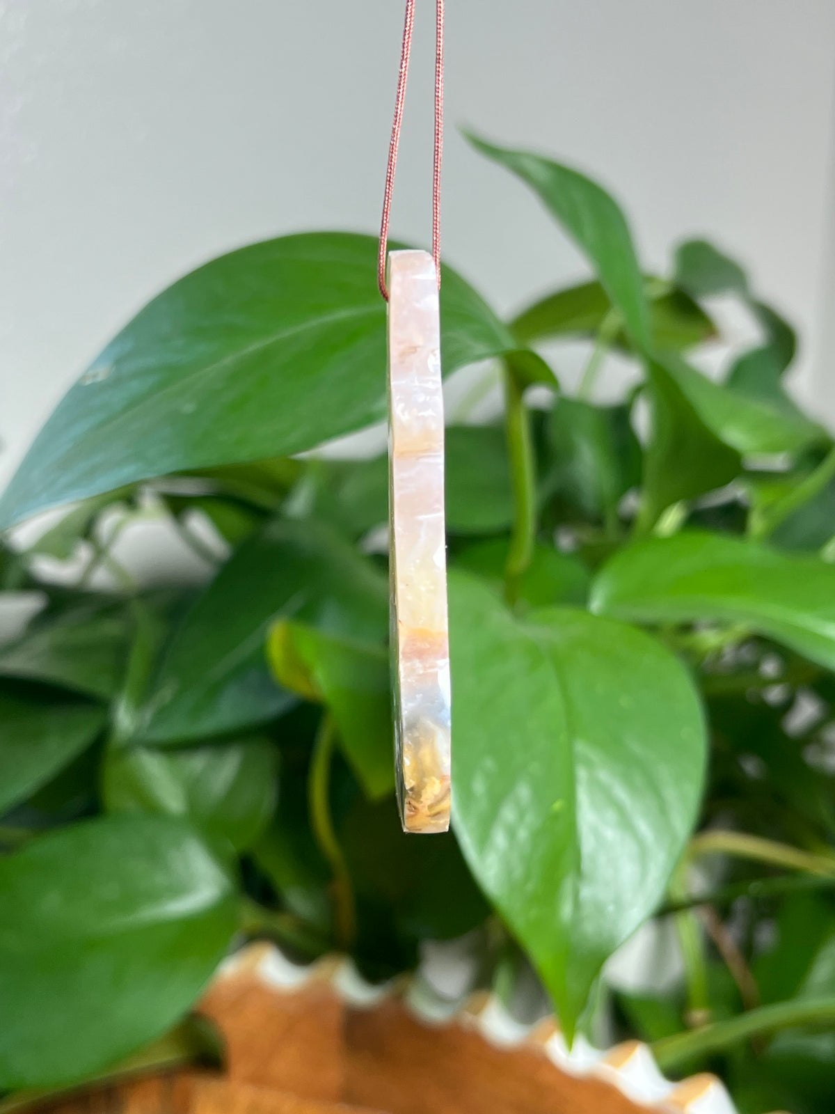 Rainbow Plume Agate Ornament  Snowman: NC