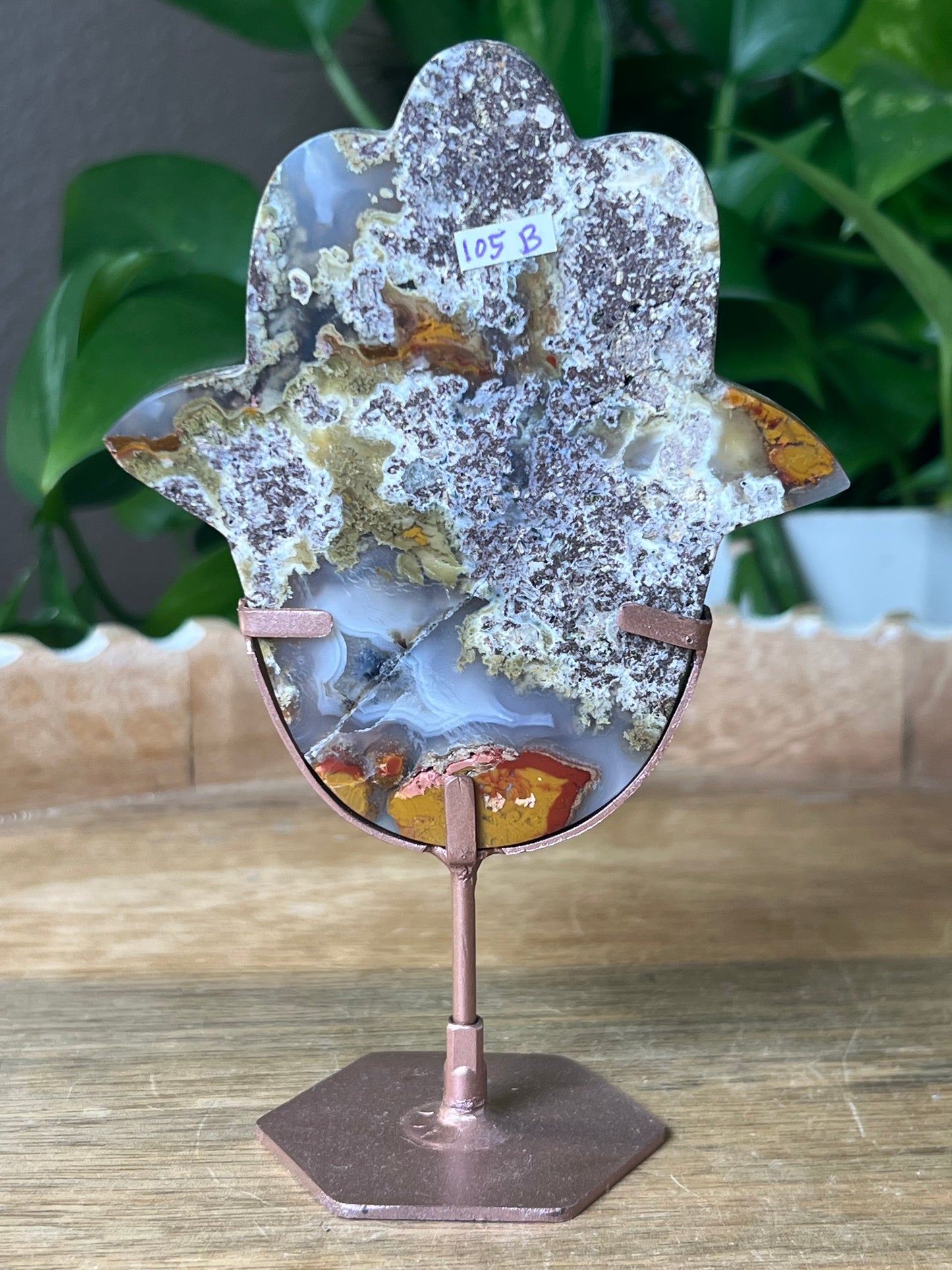 Scenic Moss Agate Hamsa