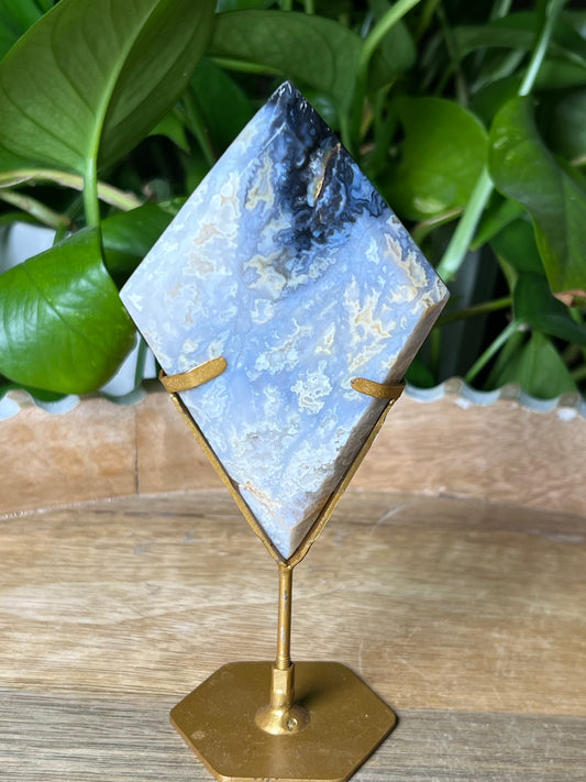 Blue Plume Agate Diamond