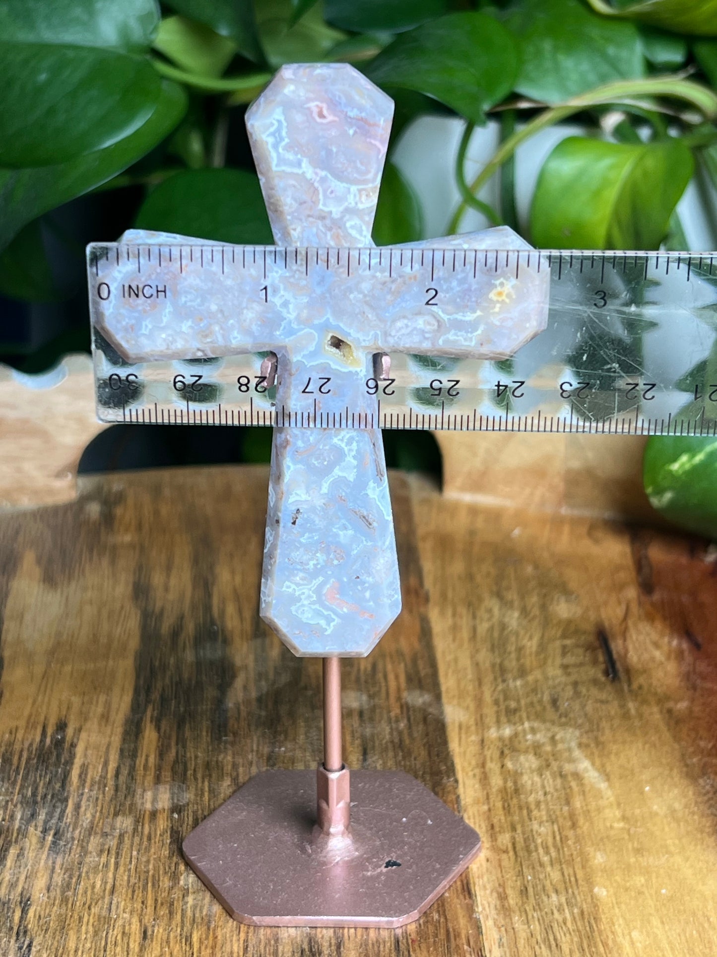Sumatra Plume Agate Cross