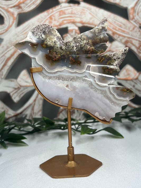 Scenic Moss Agate Bird