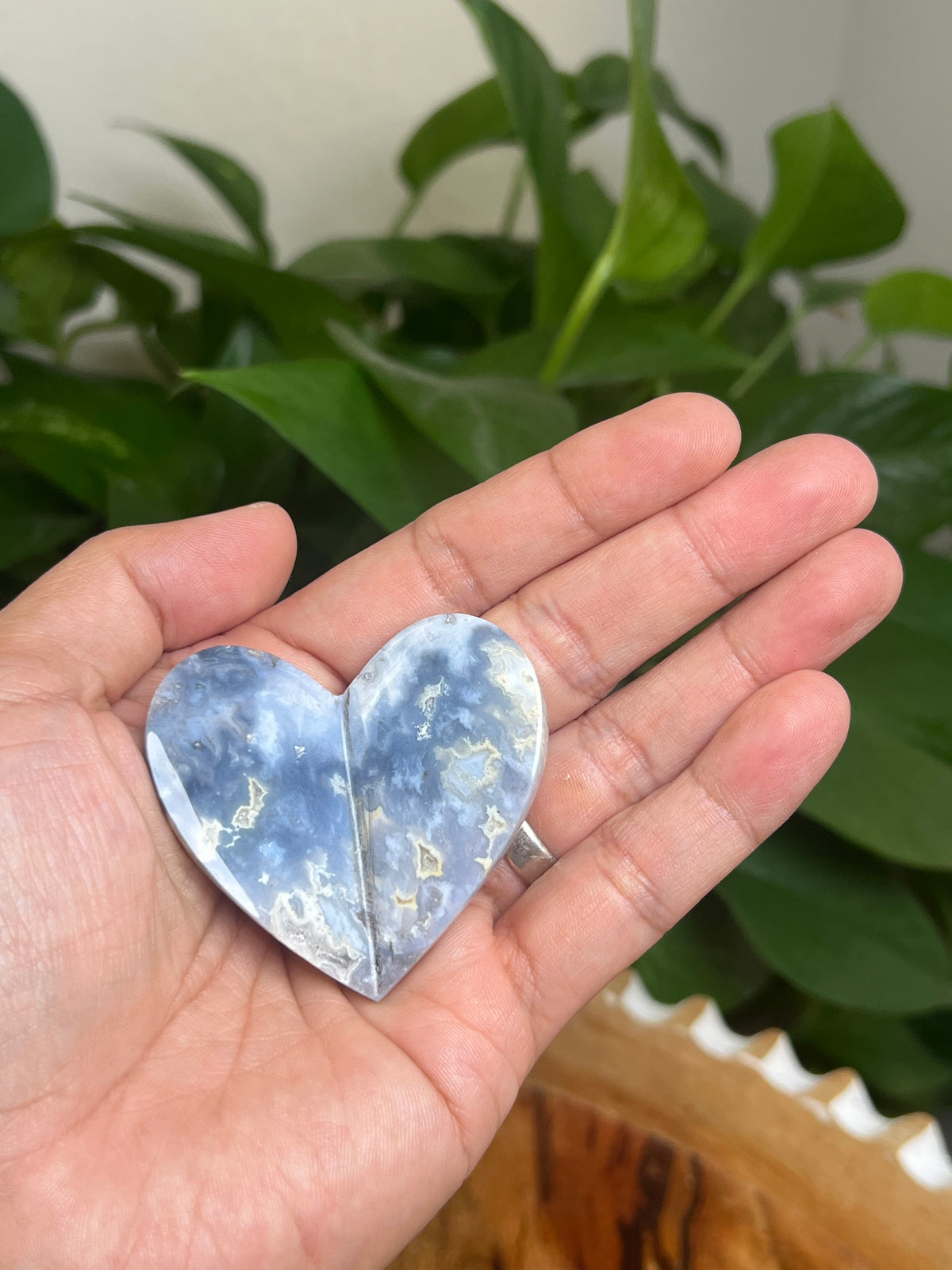 Blue Plume Agate 3D Butterfly: HC