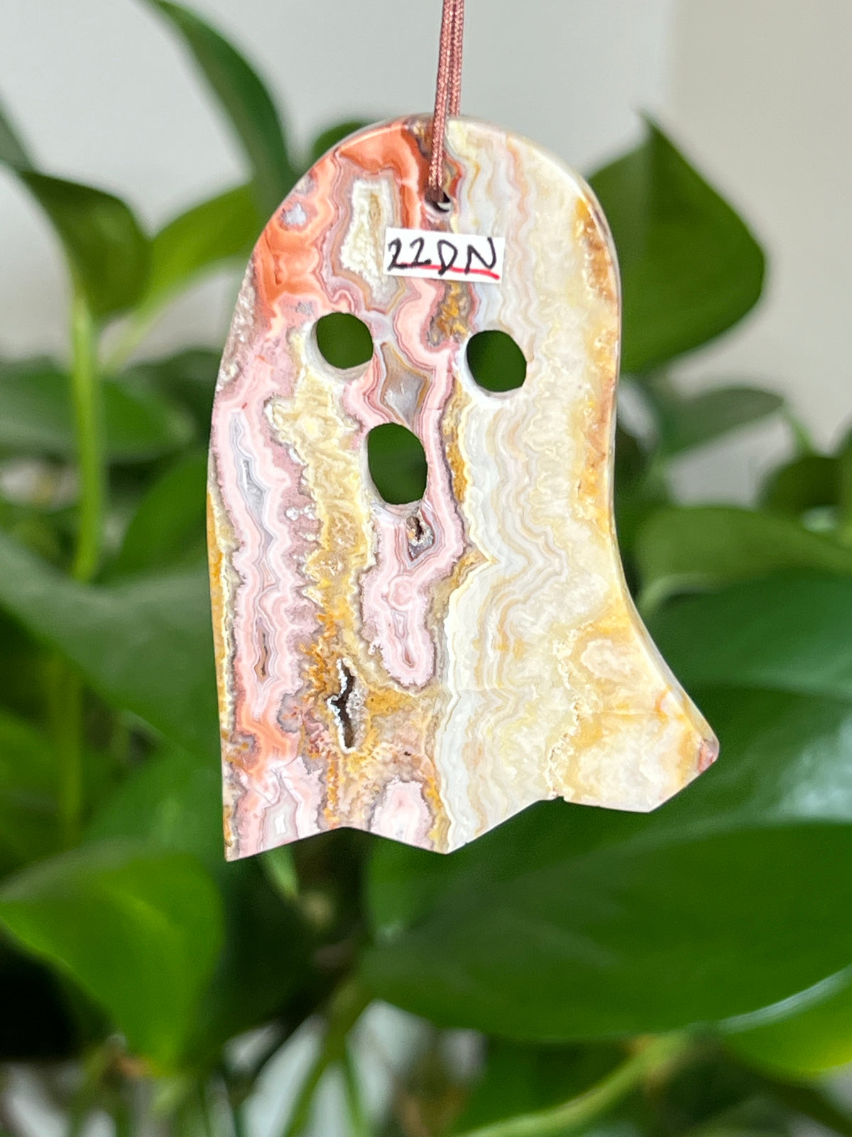 Crazy Lace Agate Ghost Ornaments