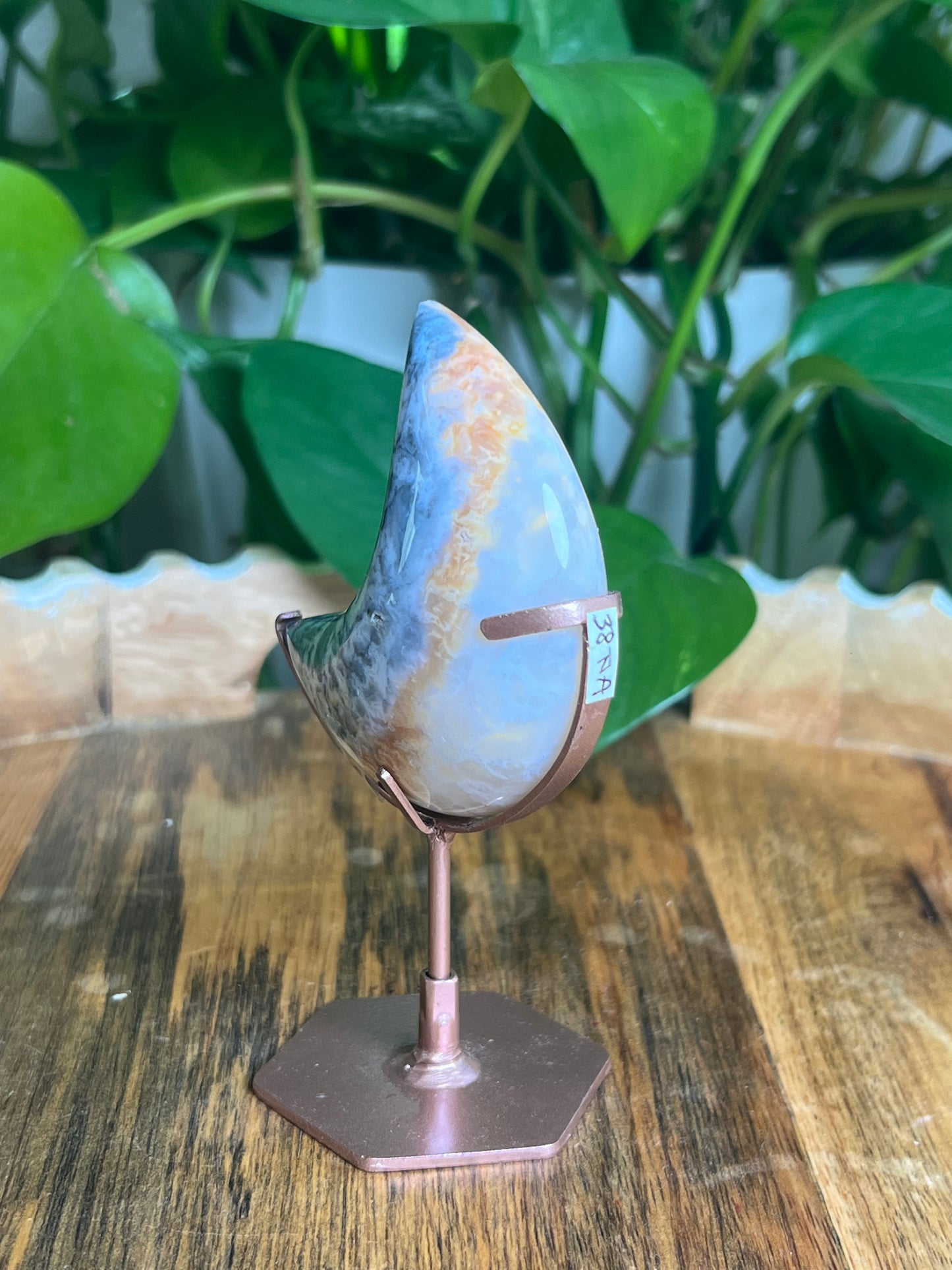 Rainbow Plume Agate Moon: NA