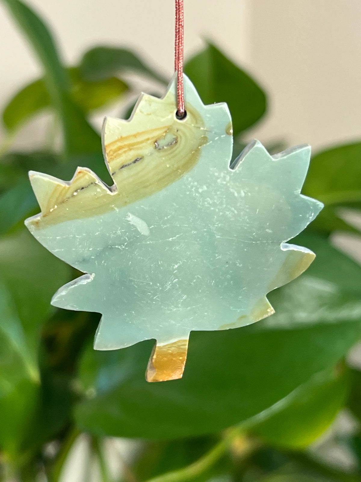 Blue Green Jasper Leaf Ornaments