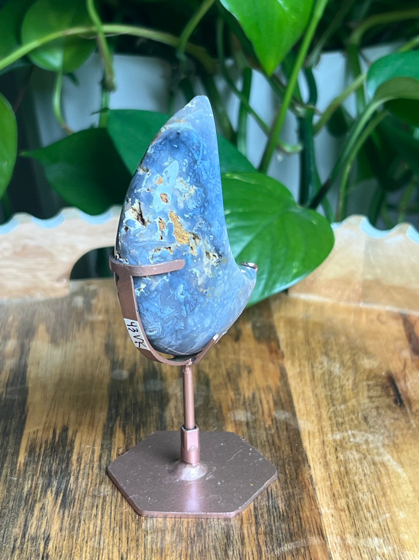 Blue Plume Agate Mini Puffy Moon: VK