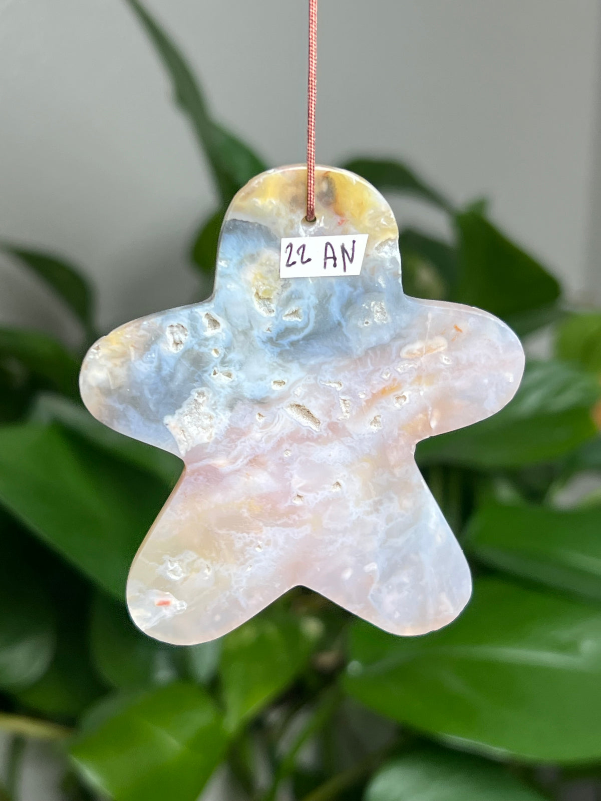 Rainbow Plume Agate Ornament Gingerbread: AN