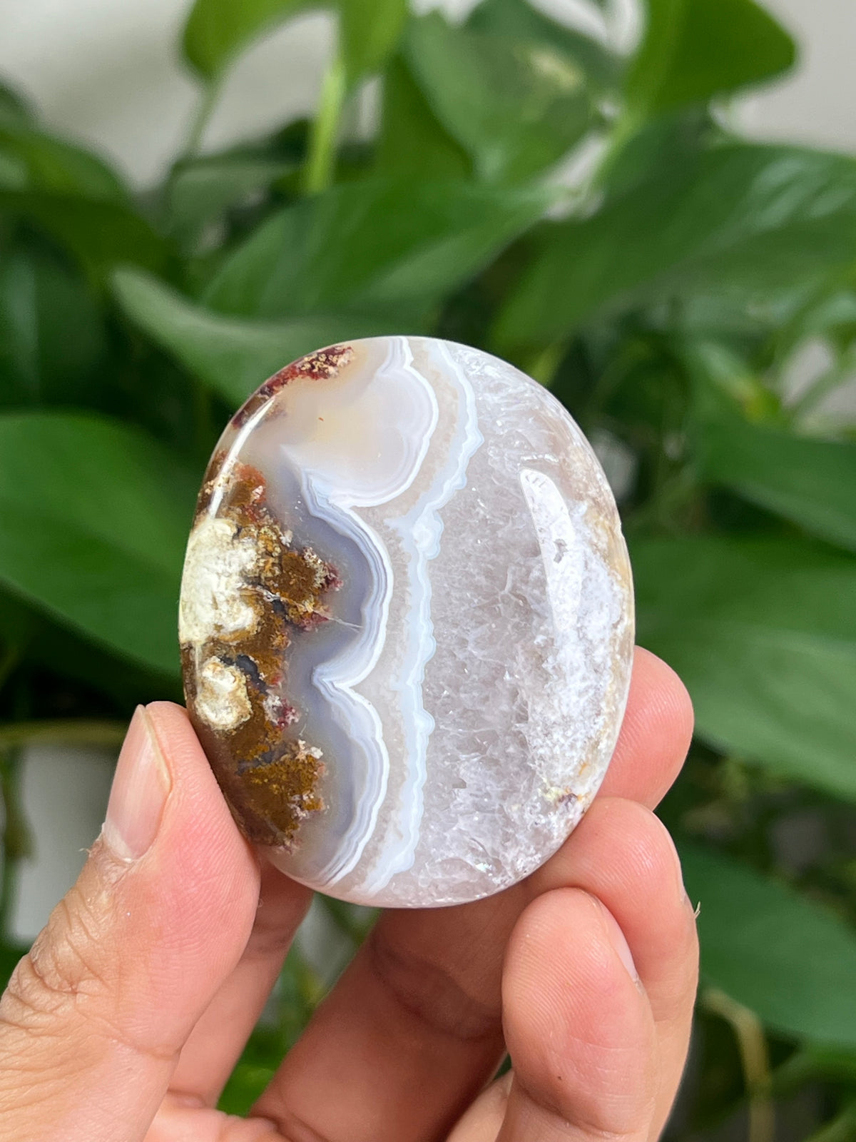 Scenic Moss Agate Palmstone: A