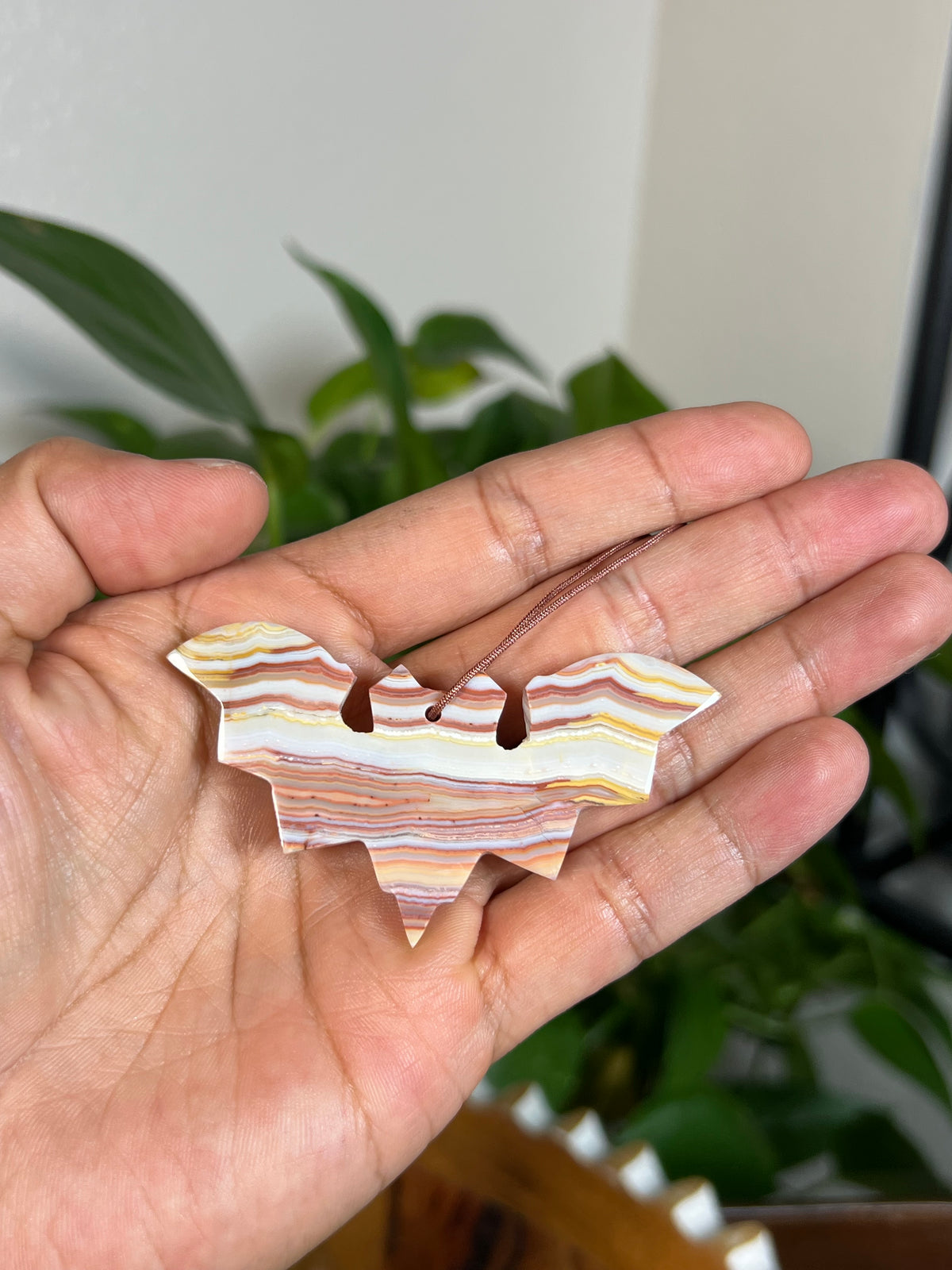 Crazy Lace Agate Bat Ornaments