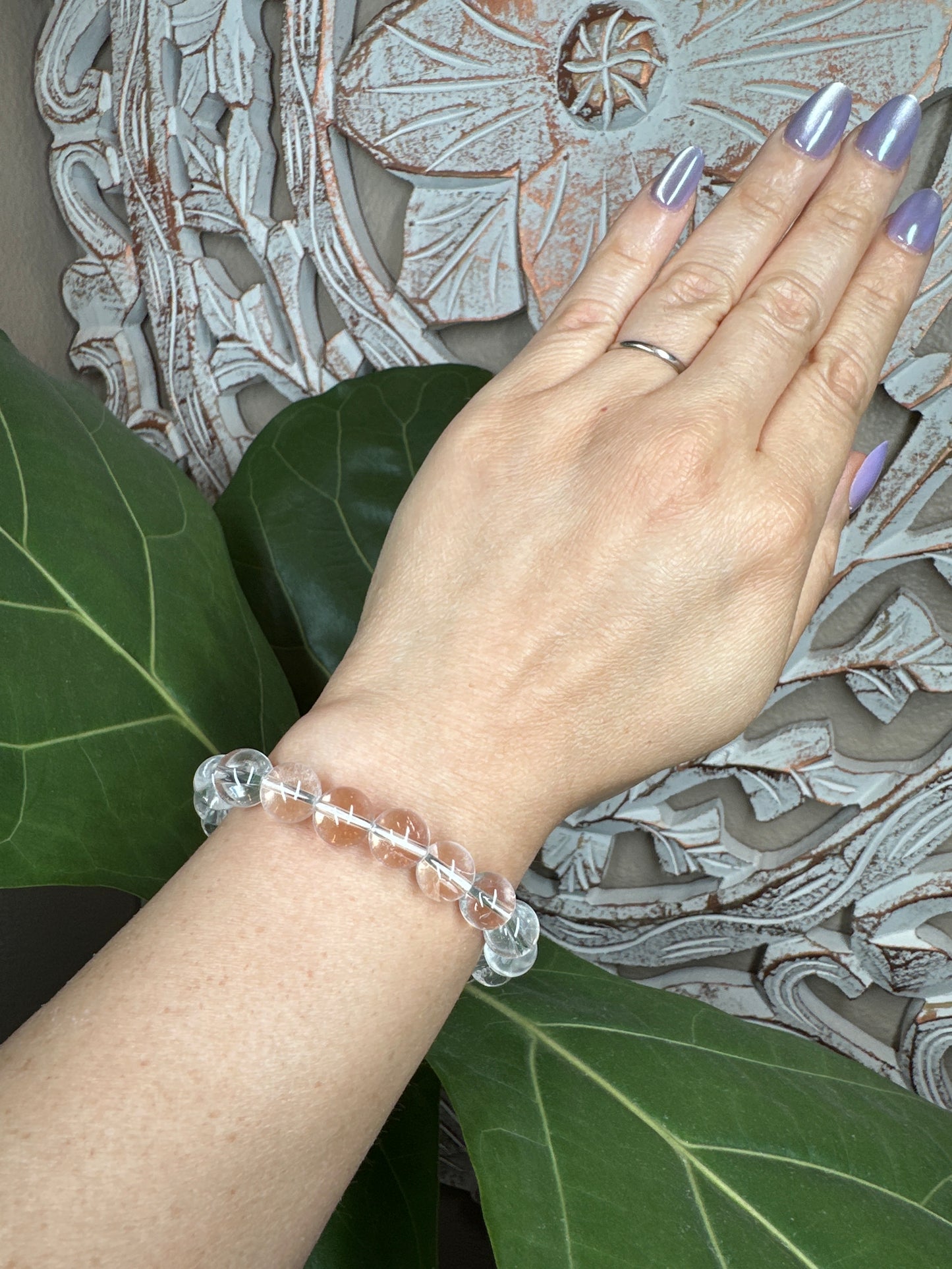Clear Quartz Beaded Bracelet (10mm)