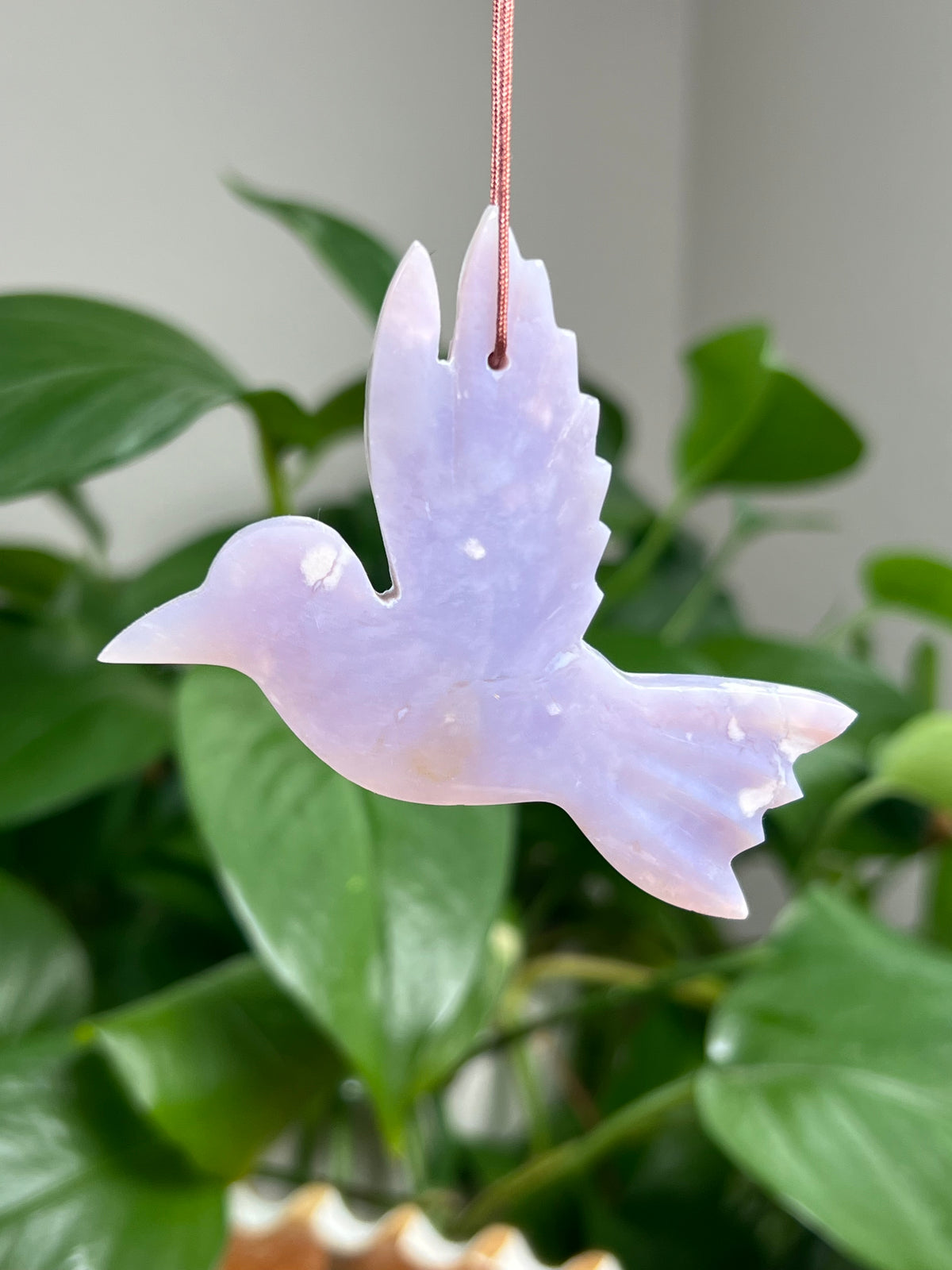 Purple Chalcedony Ornament Hummingbird: B
