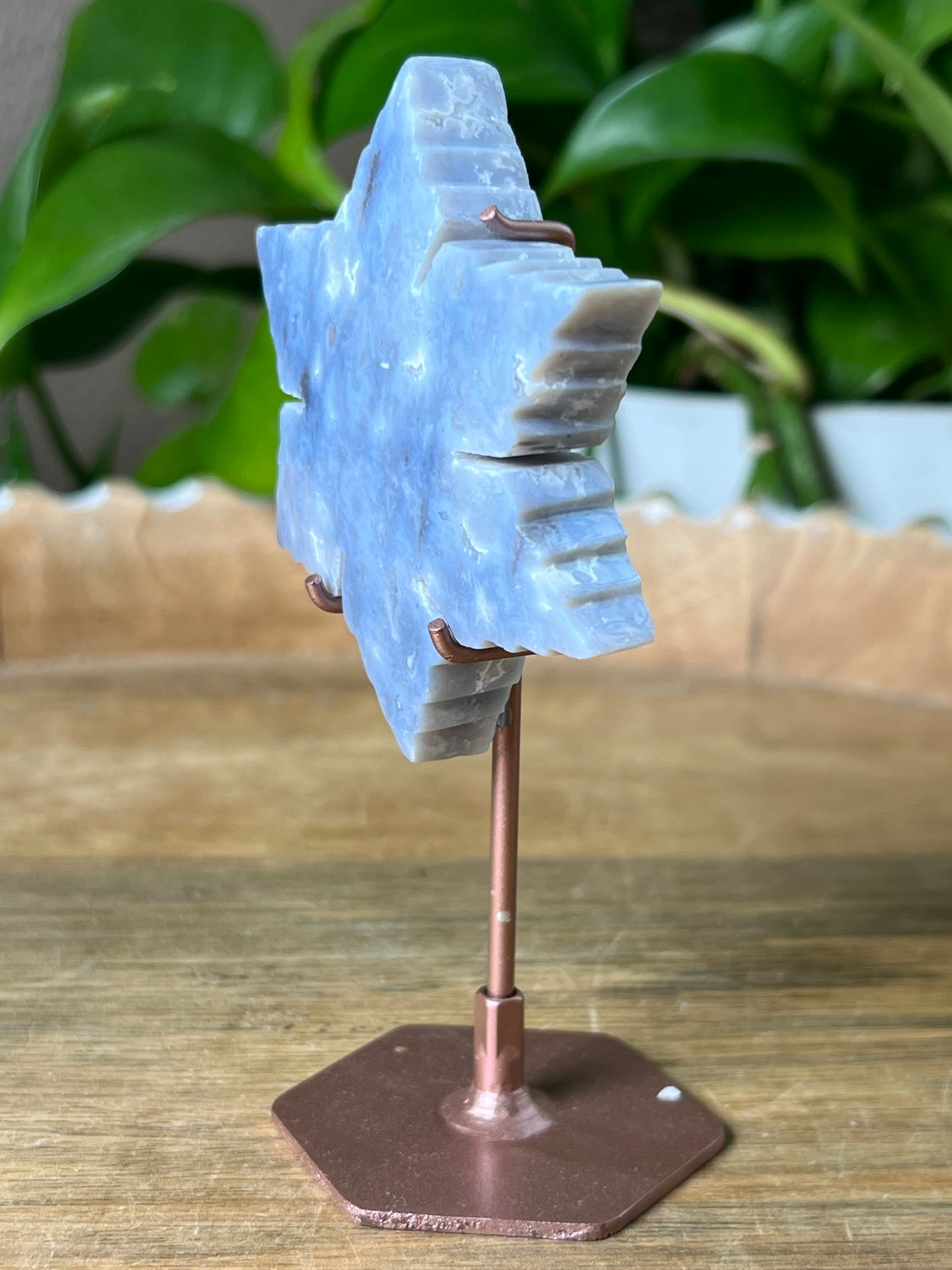 Blue Plume Agate Snowflake