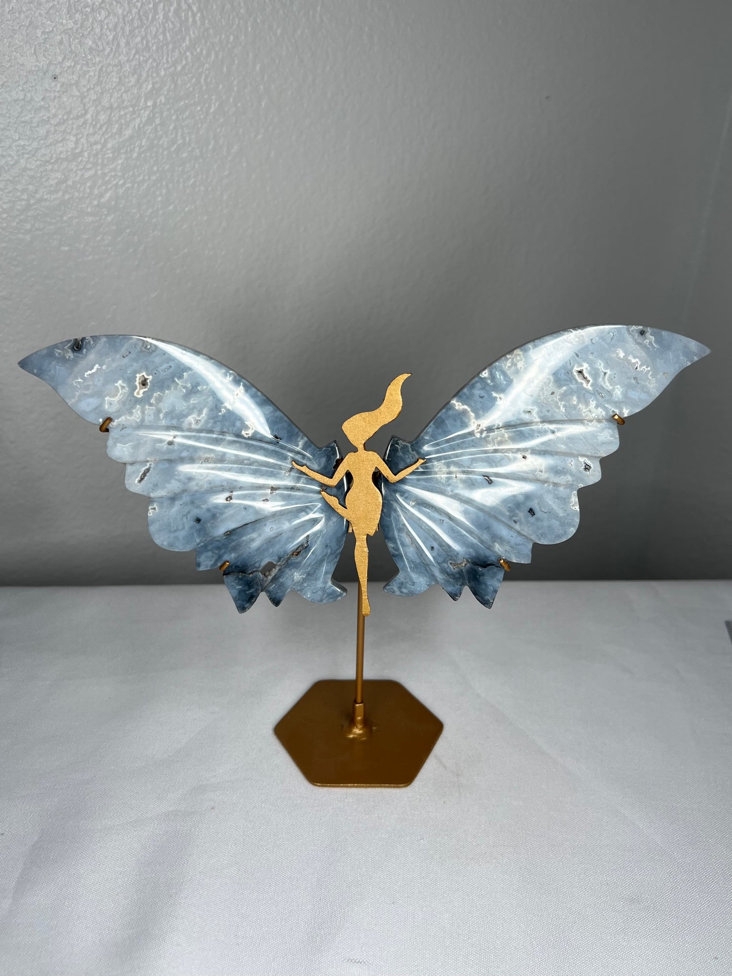 Blue Plume Agate Wings