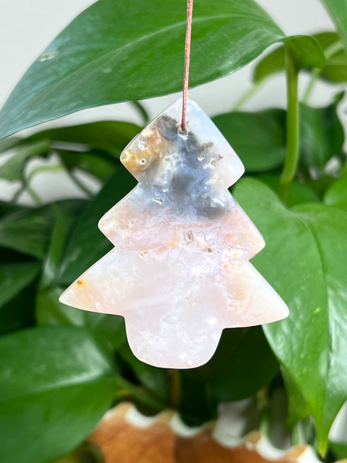 Rainbow Plume Agate Ornament Tree:  AS