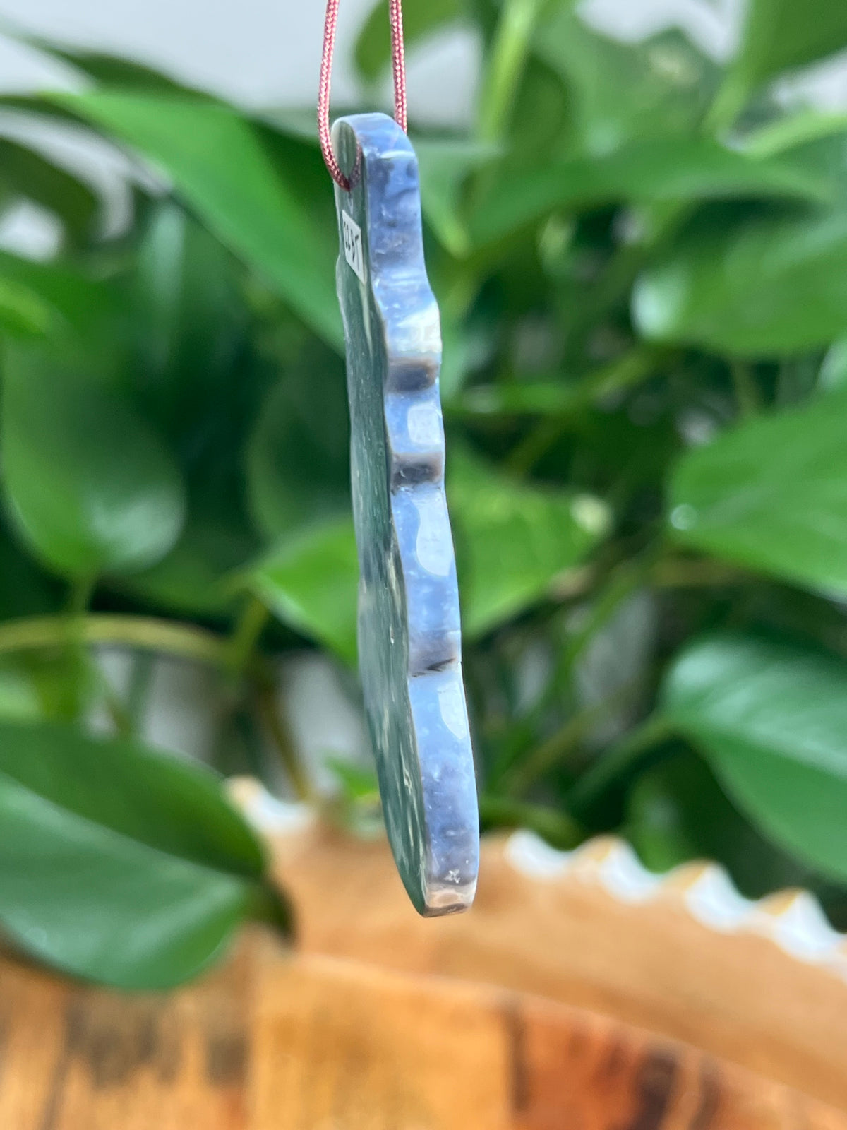Blue Plume Agate Ornament Snowman: BT