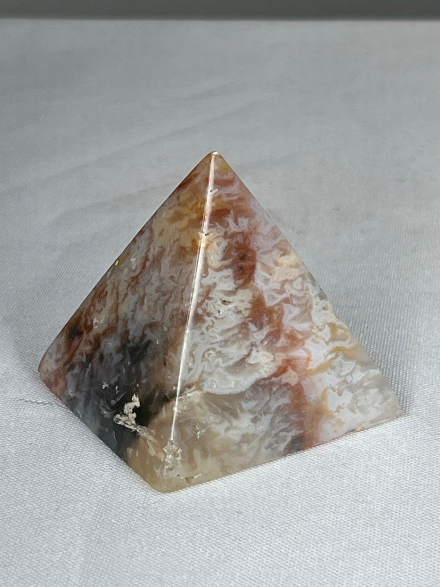 Rainbow Plume Agate Pyramid