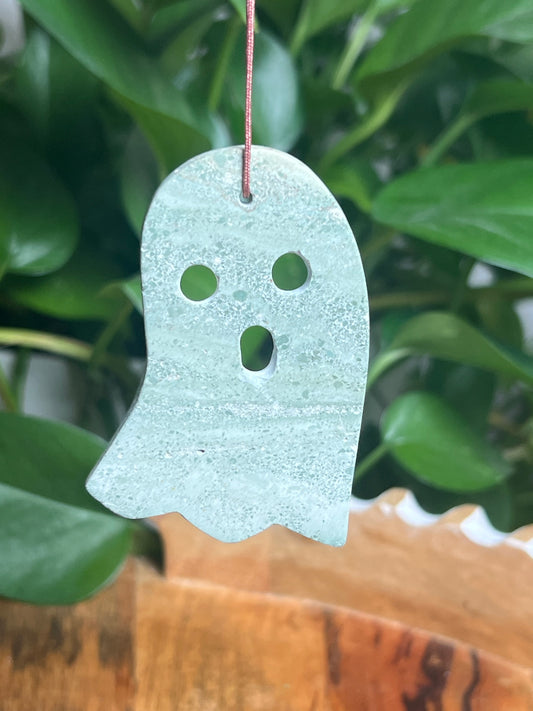 Blue Green Jasper Ornament Ghost: MA