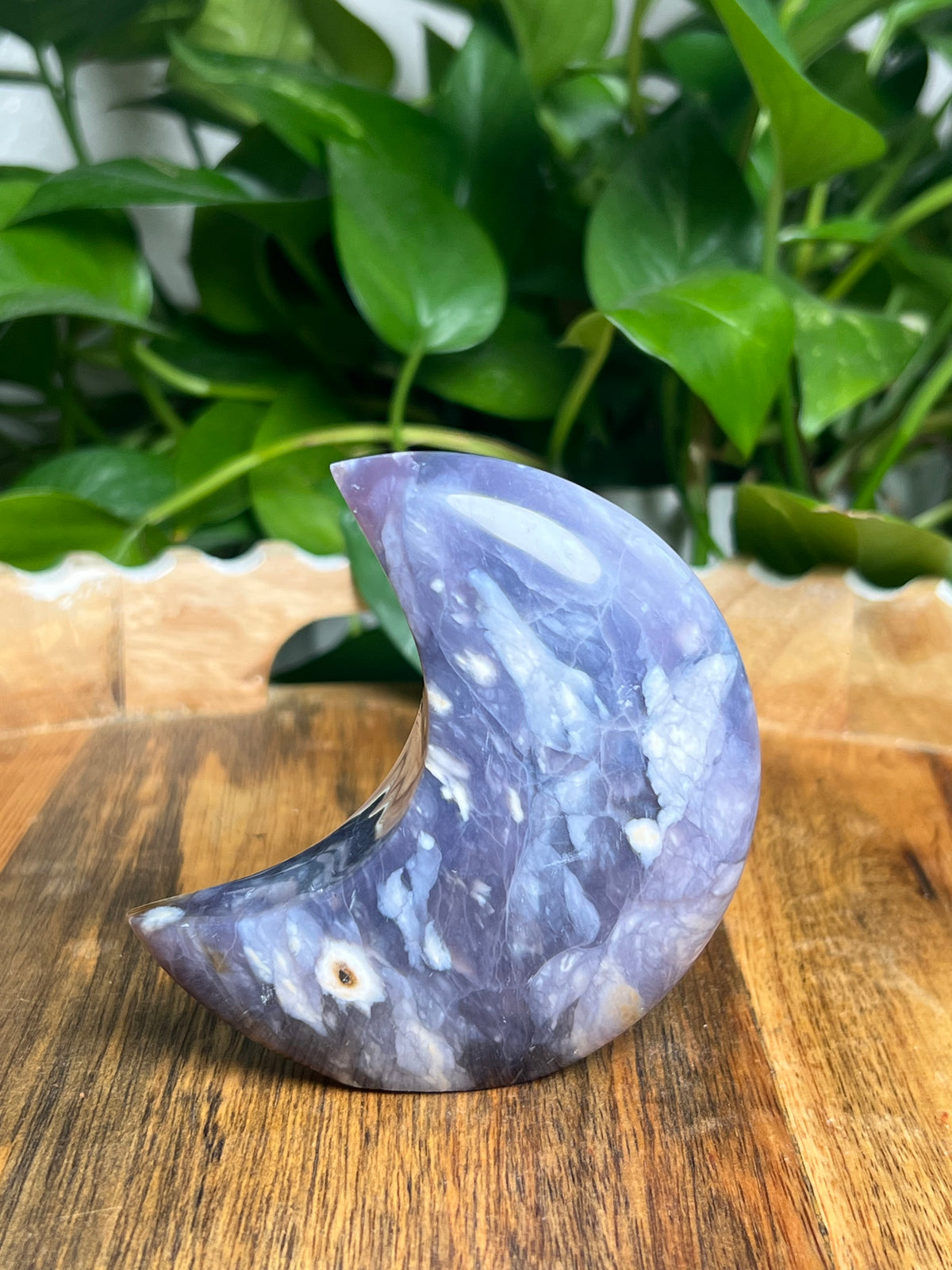 Purple Chalcedony Self-Standing Moon: AC