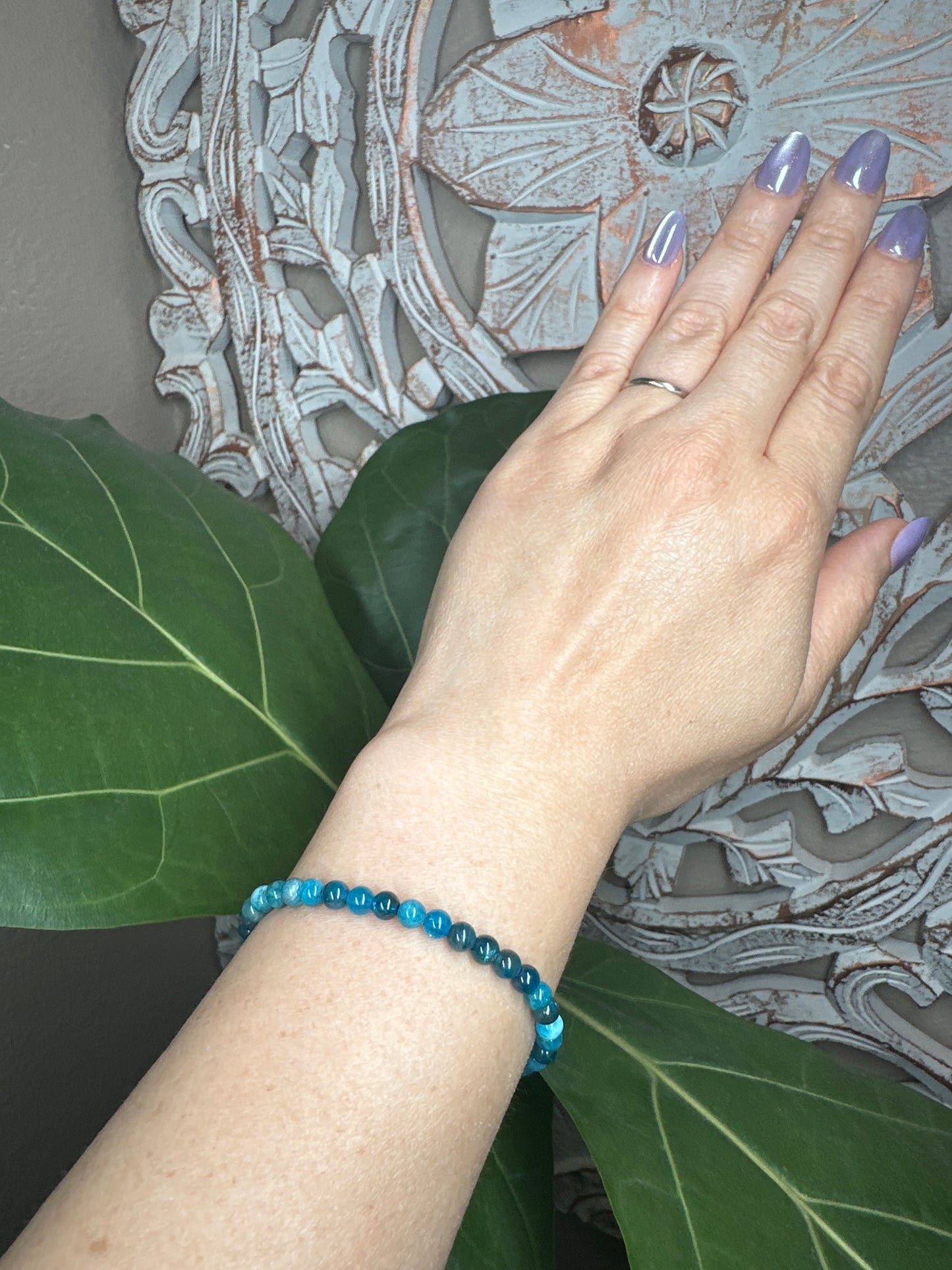 Blue Apatite Beaded Bracelet