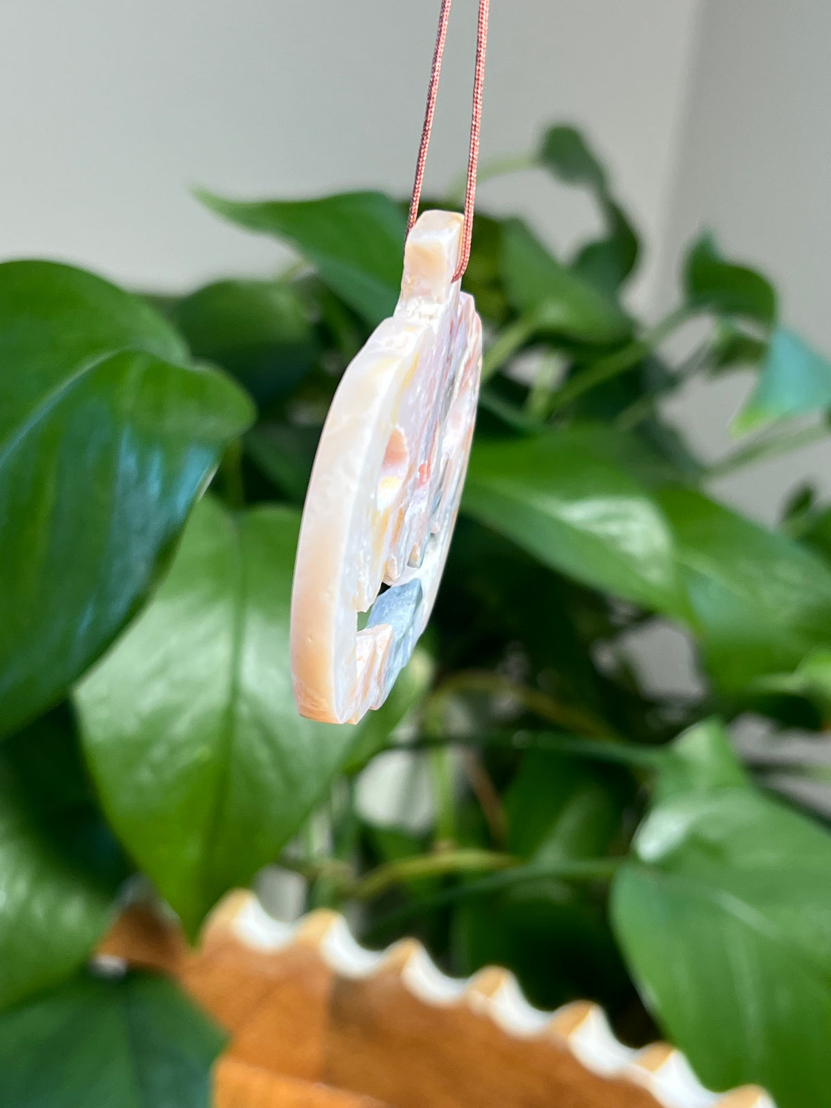 Rainbow Plume Agate Jack-O-Lantern Ornaments