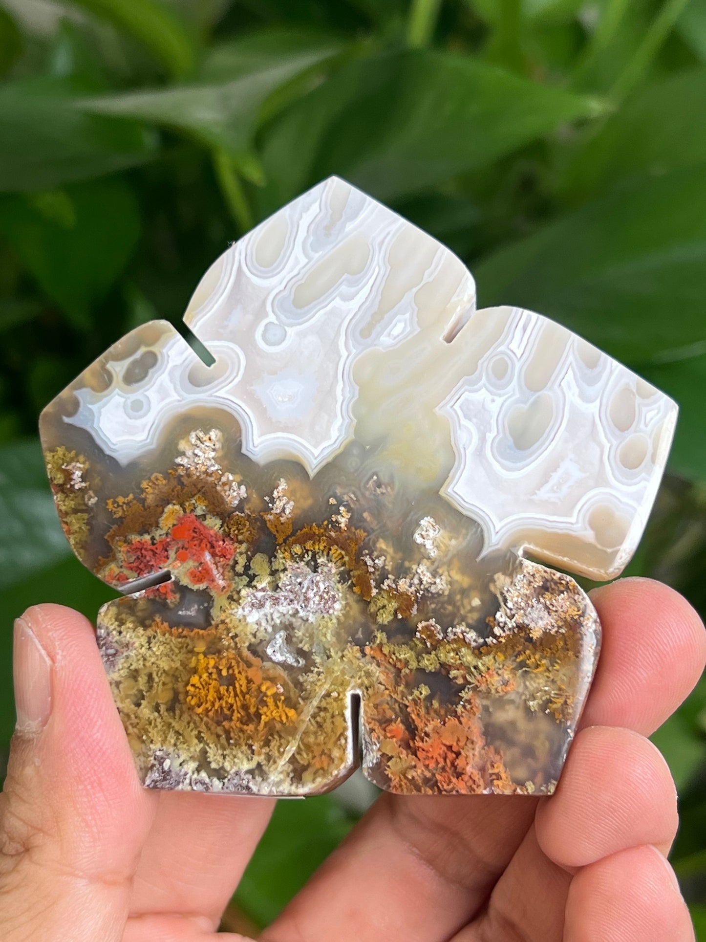 Scenic Moss Agate Flower HB