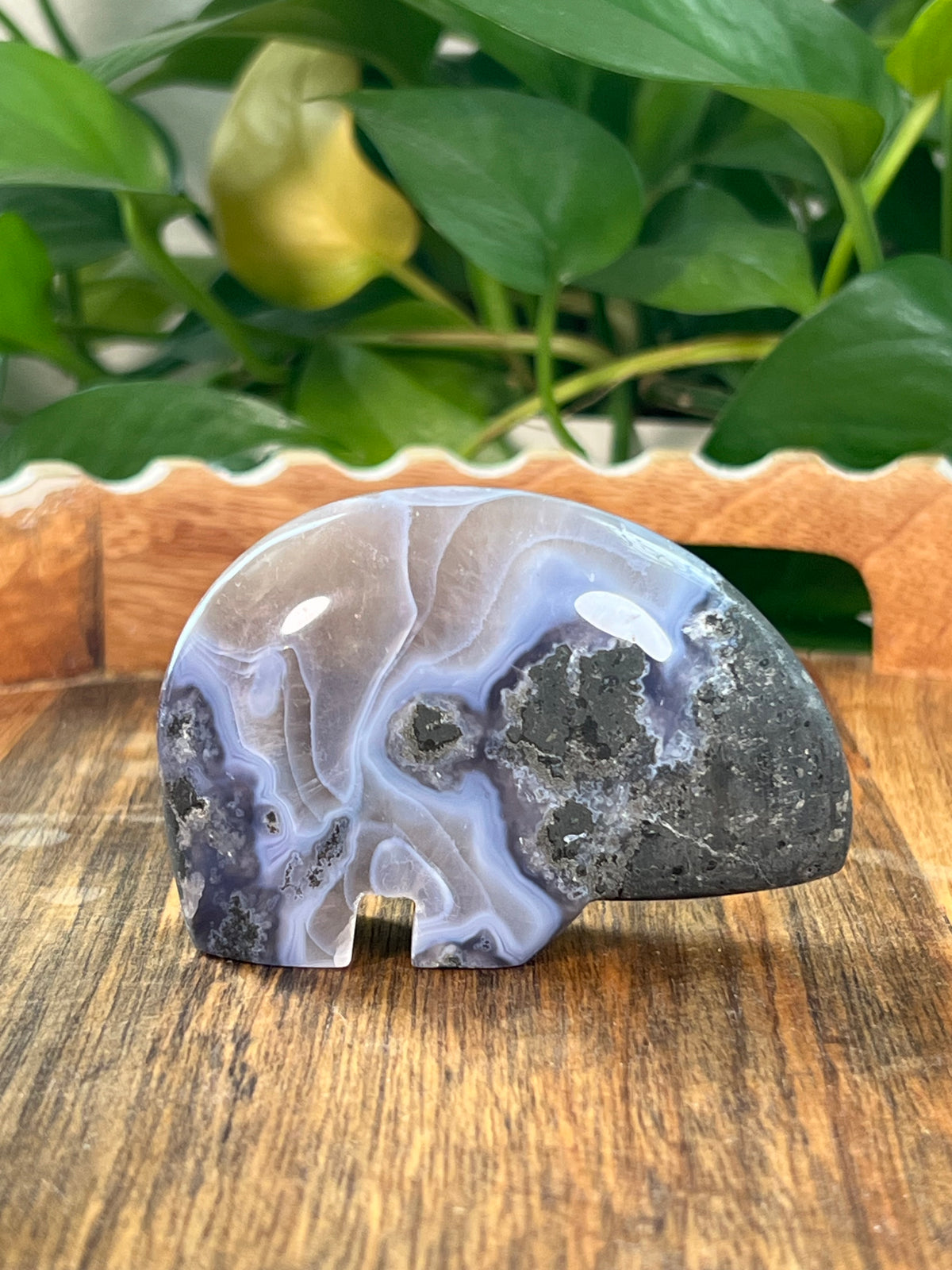 Green Moss Agate + Purple Chalcedony Bears