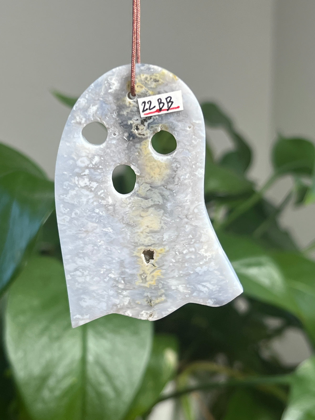 Blue Plume Agate Ghost Ornaments