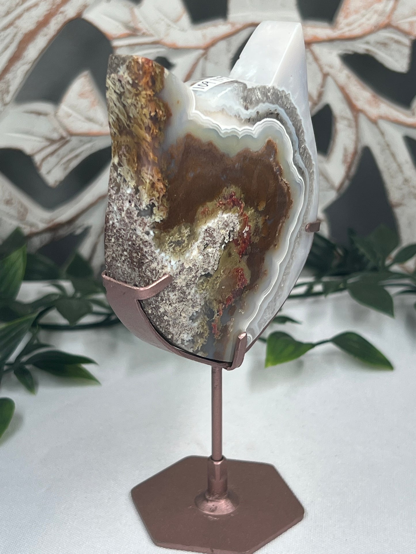 Scenic Moss Agate Cat Head