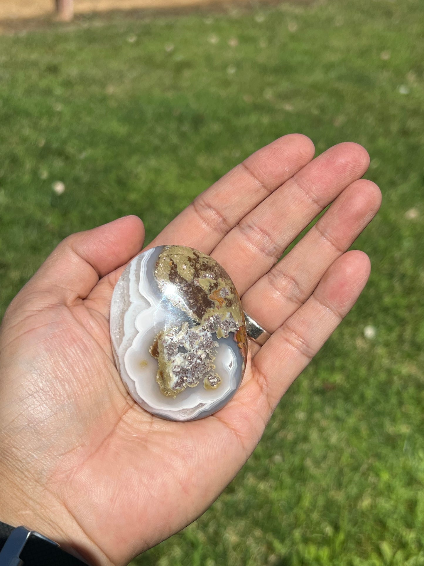 Scenic Moss Agate Palmstone BL