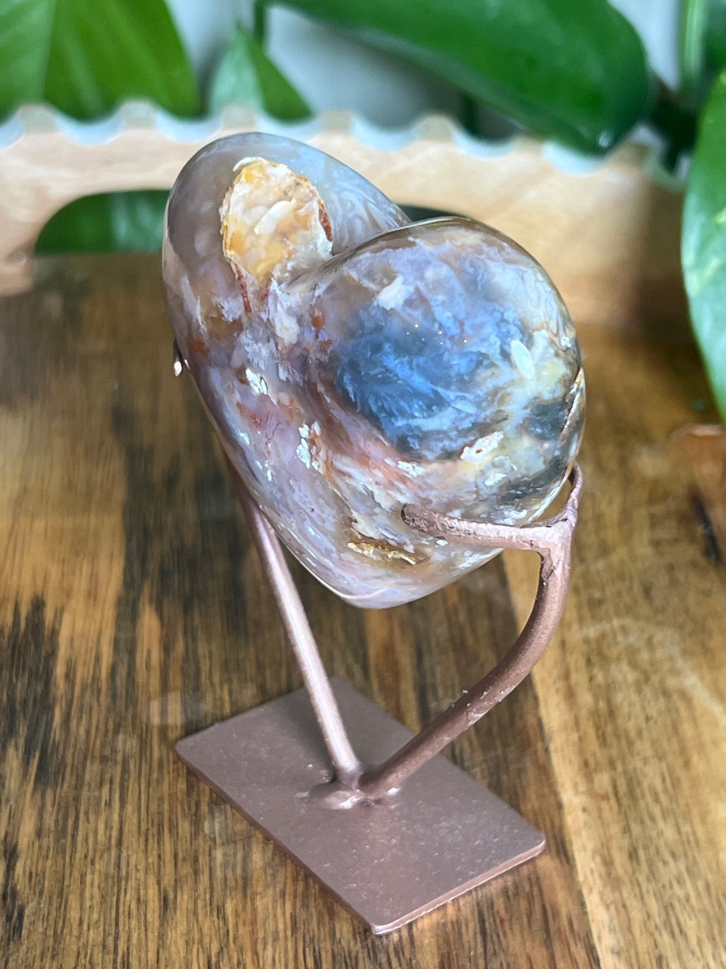 Rainbow Plume Agate Heart TA