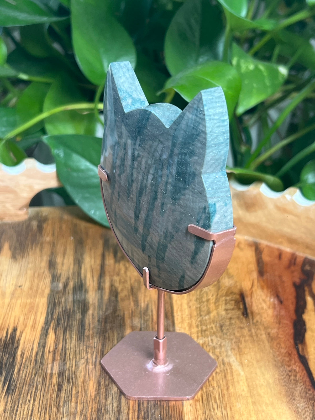 Blue Green Jasper Cat Head: NB