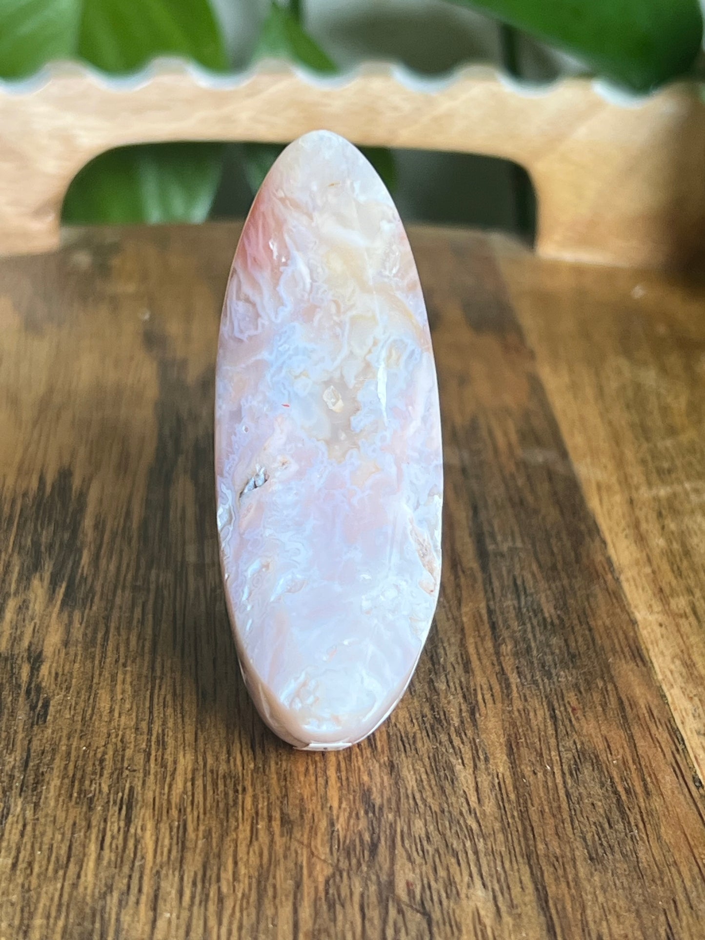 Rainbow Plume Agate Moon H