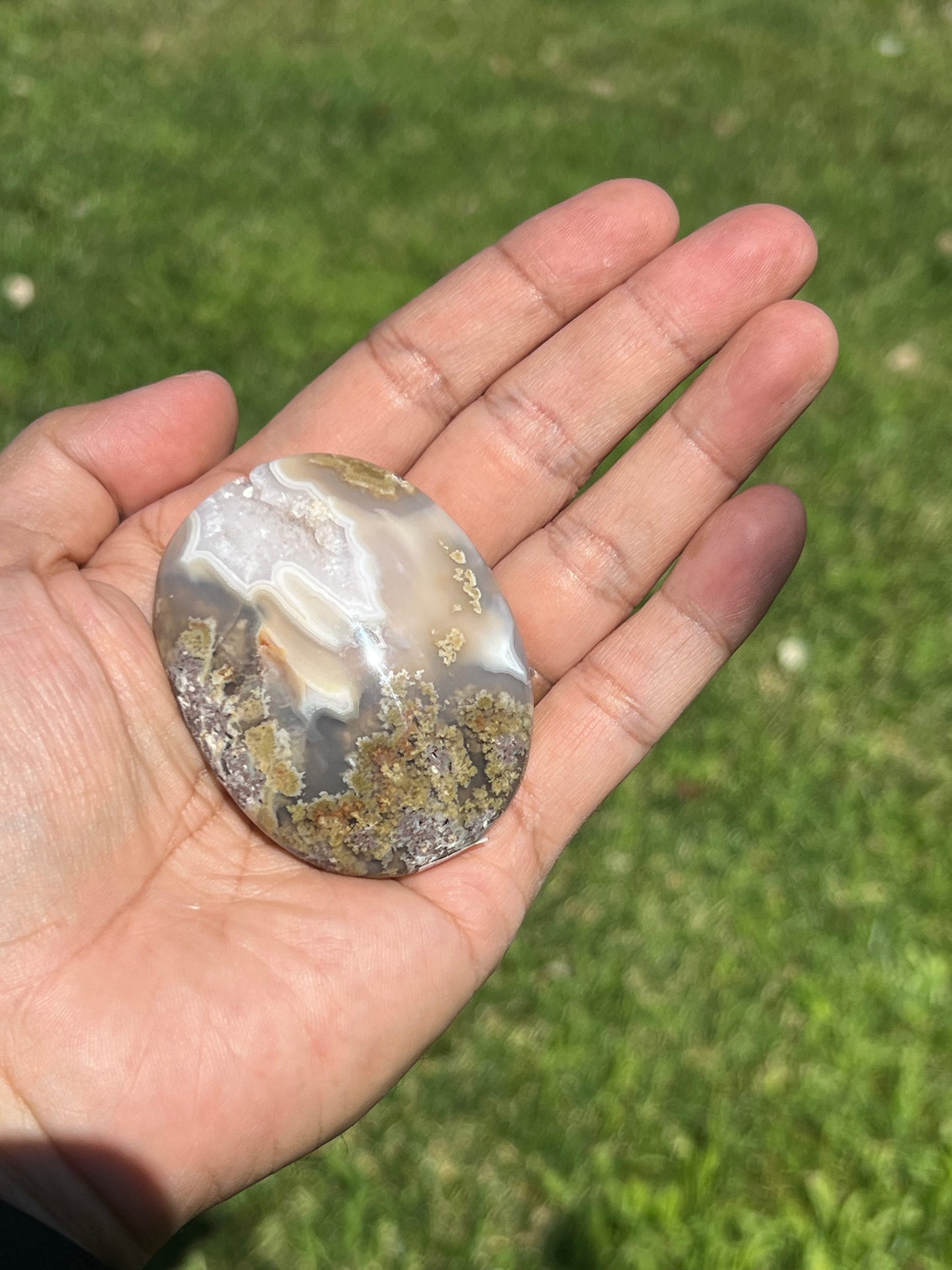 Scenic Moss Agate Palmstone RK