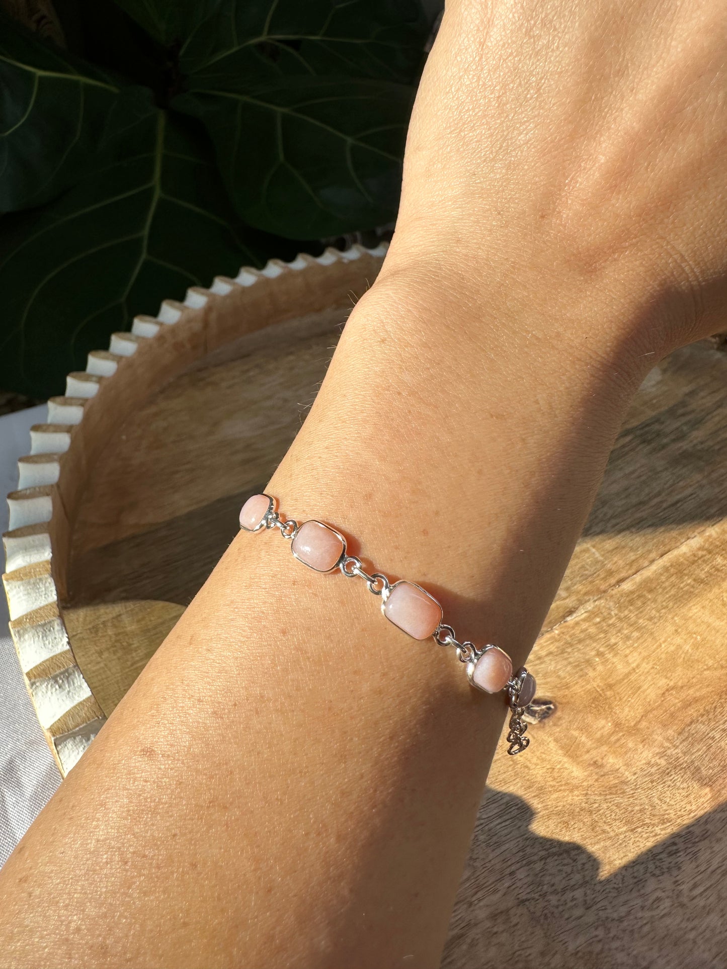 Australian Pink Opal Infinity Bracelet
